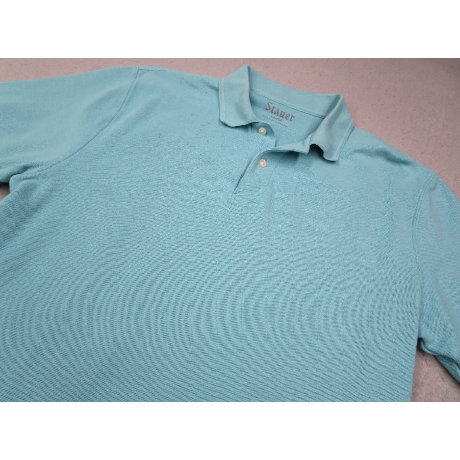 Vintage Stauer Men's Polo Shirt Large Blue Short Sleeve Cotton Casual Golf 90s Logo Embroidered Size US L / EU 52-54 / 3 - 2 Thumbnail