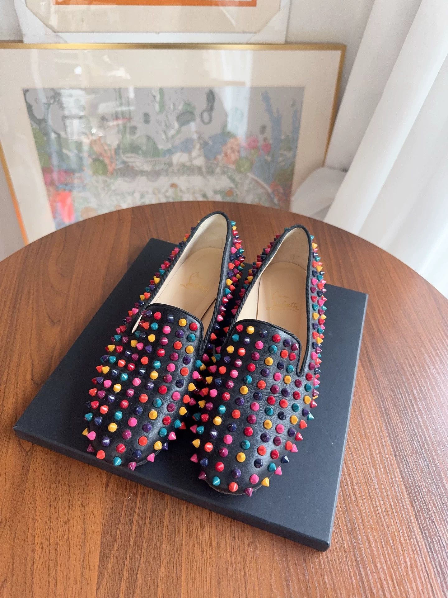 Christian Louboutin CL Rainbow Studs Loafer 97 New 38.5 Size US 7.5 / IT 37.5 - 1 Thumbnail