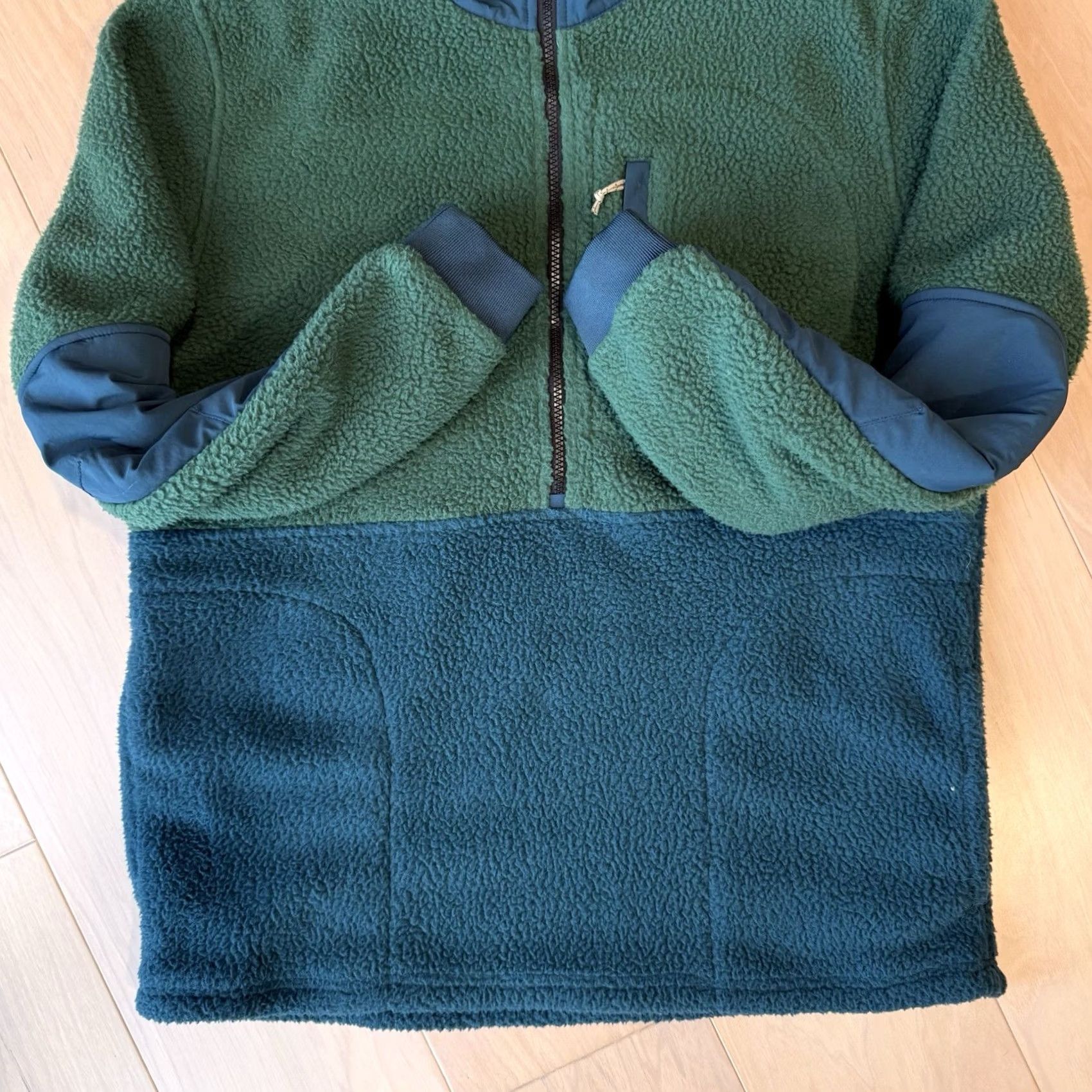 Topo Designs Topo Designs Mountain Fleece Pullover Green Large 1/2 Zip Jacket Outerwear Mens L Regular Fit All Seasons Insulated) Size US L / EU 52-54 / 3 - 6 Thumbnail