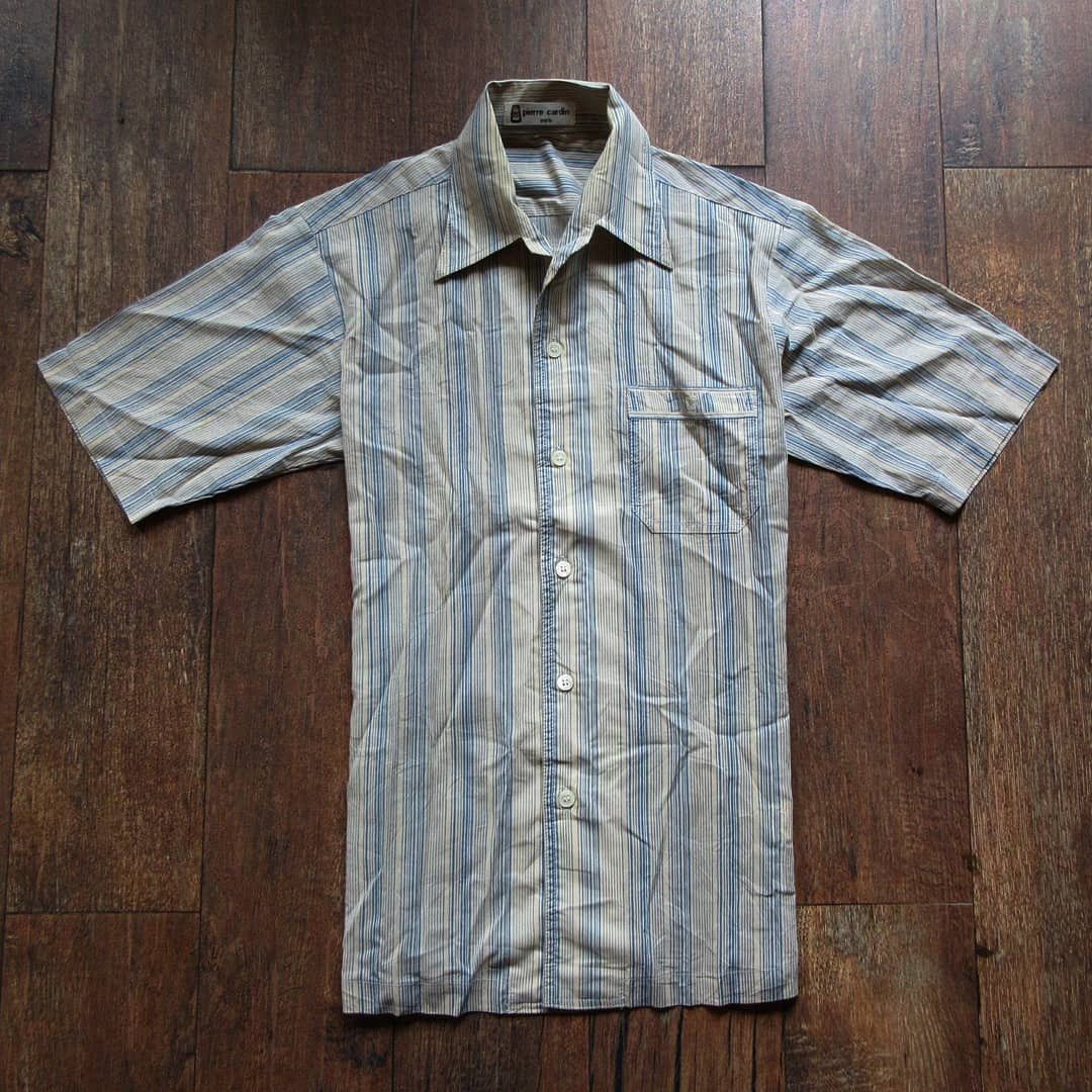 Pierre Cardin Vintage Pierre Cardin A 70s stripe vintage blue shirt m Size US M / EU 48-50 / 2 - 1 Thumbnail