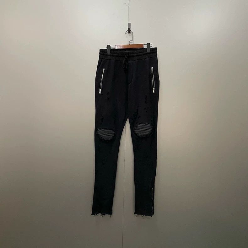 Amiri size m Black zippered ripped sweatpants