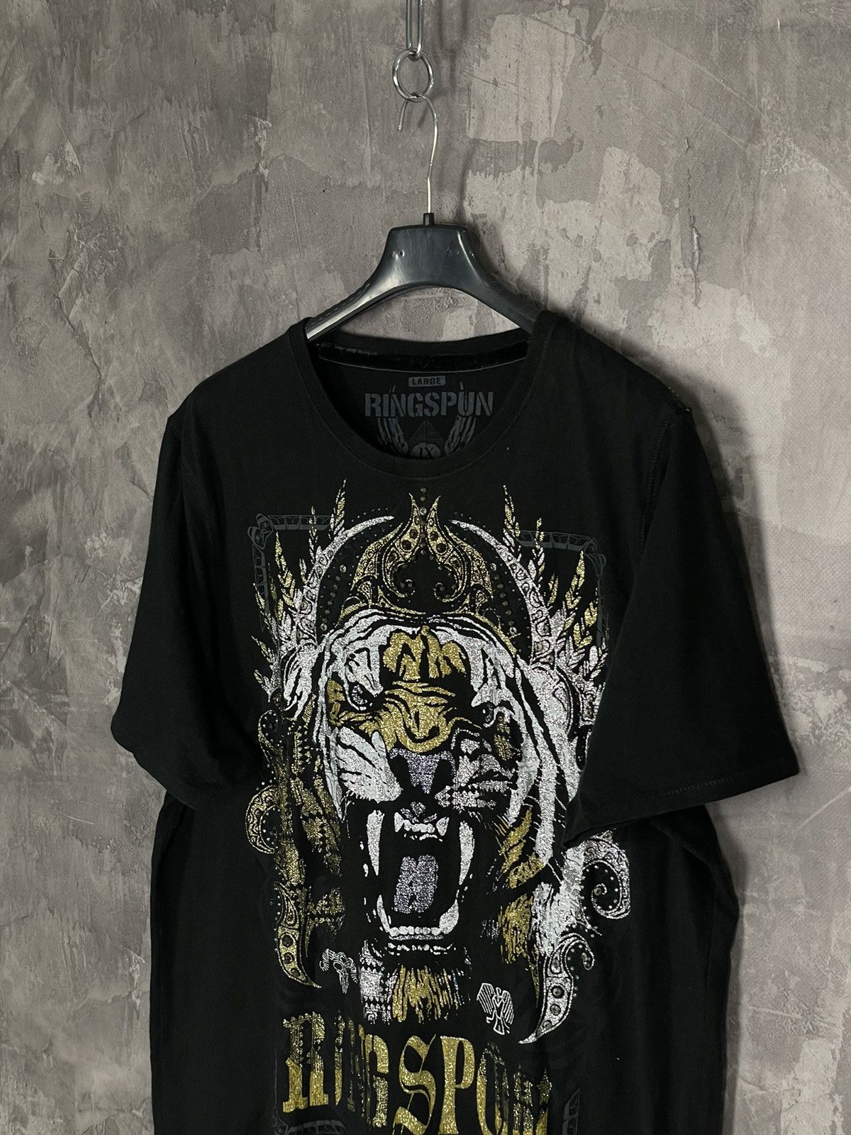 Japanese Brand × Ringspun × Vintage Vintage Ringspun T Shirt Japanese Style Tiger Samurai Yakuza Size US L / EU 52-54 / 3 - 7 Thumbnail