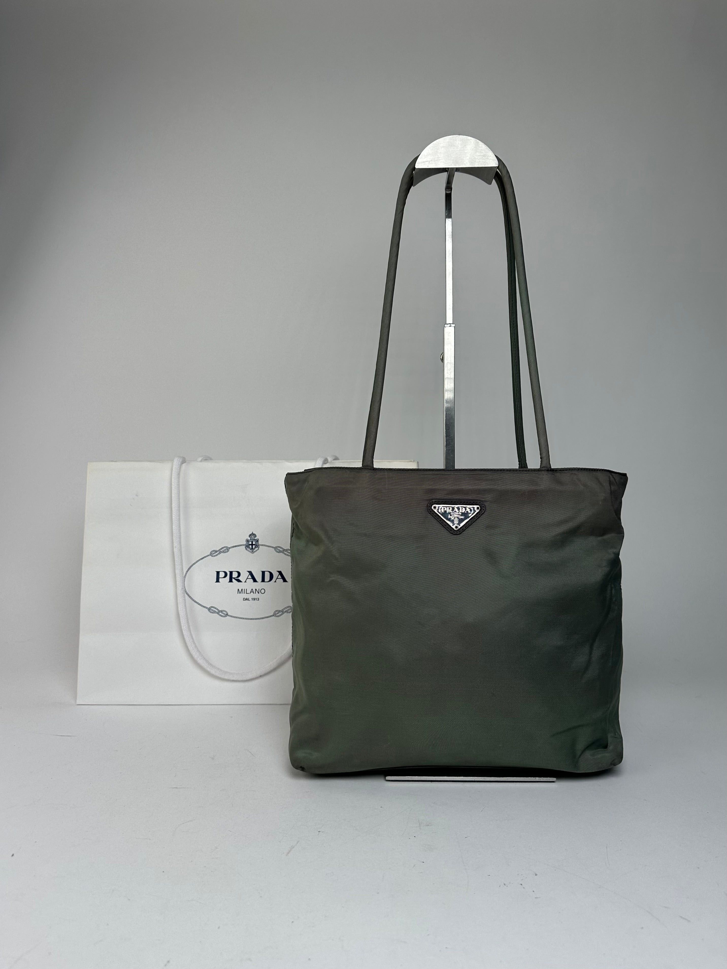Prada Vintage Polyester Handbag Green Size ONE SIZE - 1 Thumbnail