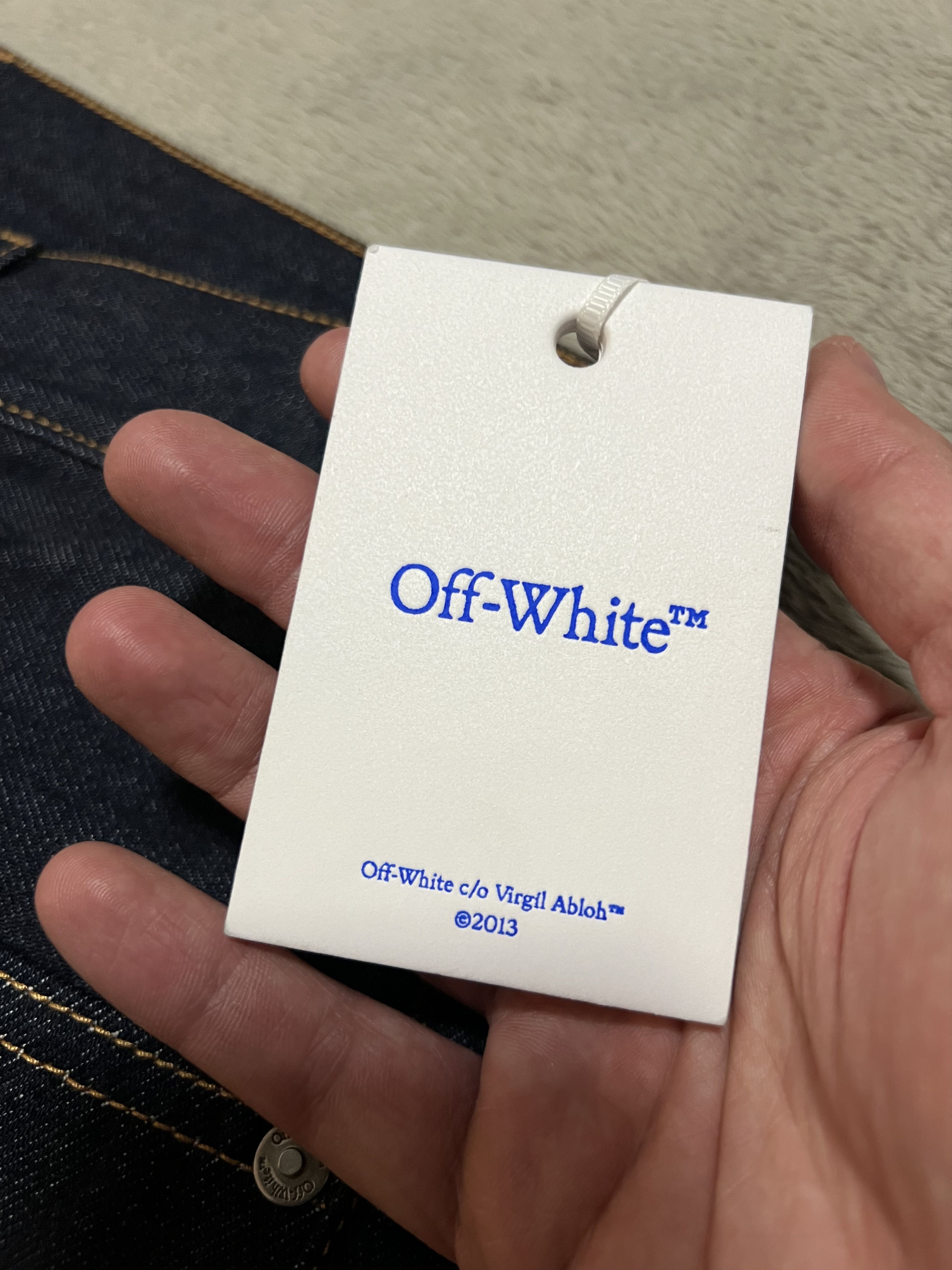 Off-White Off-White SS24 “90s Logo” Raw Blue Flare Jeans - W31 Size US 31 - 4 Thumbnail