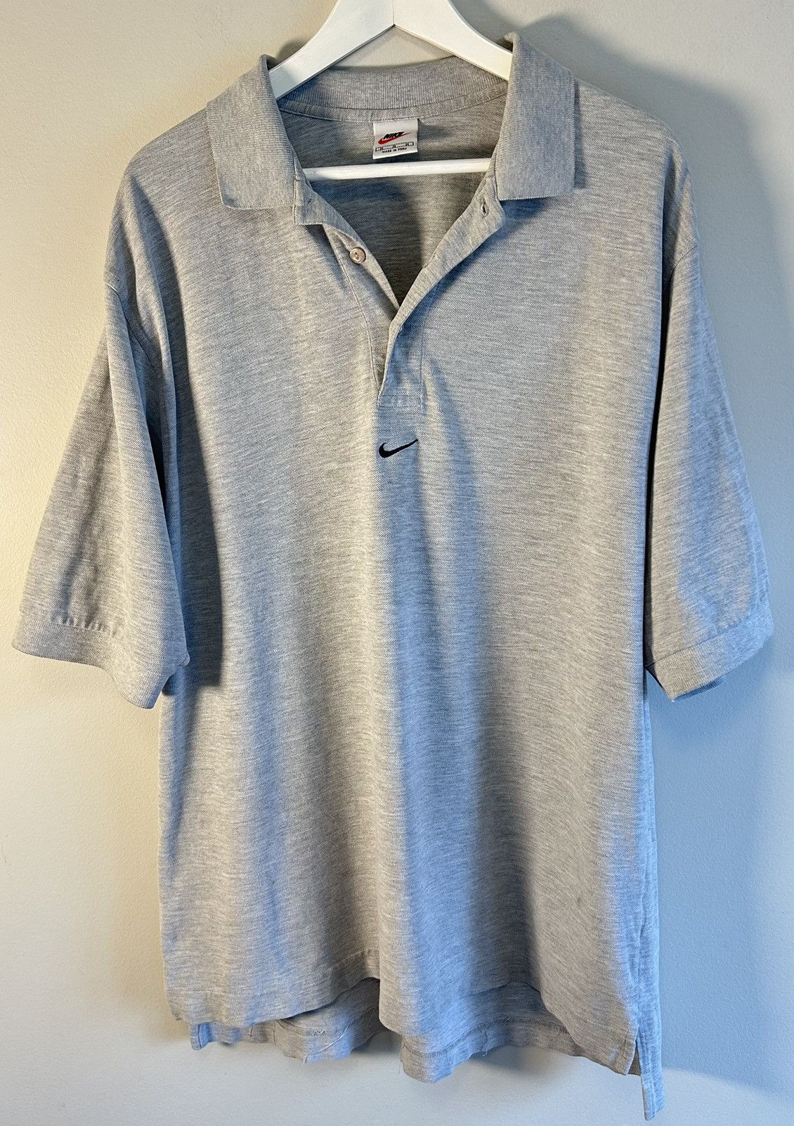 Nike Vintage Y2K 90s Nike Center Swoosh Polo Shirt Men's M Gray Size US M / EU 48-50 / 2 - 1 Thumbnail