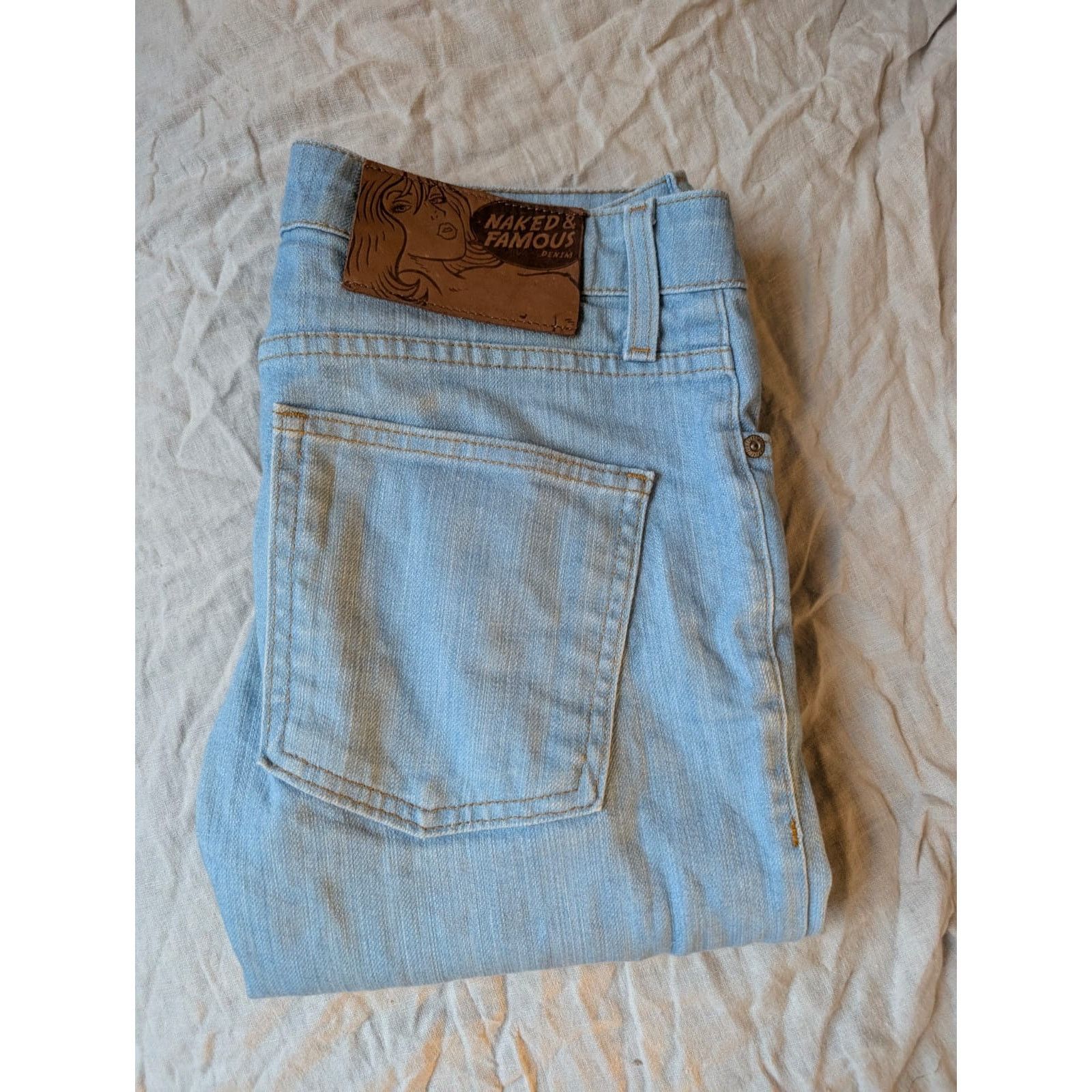 Naked & Famous Skinny Guy - Sky Blue Power Stretch (29) Size US 29 - 2 Thumbnail