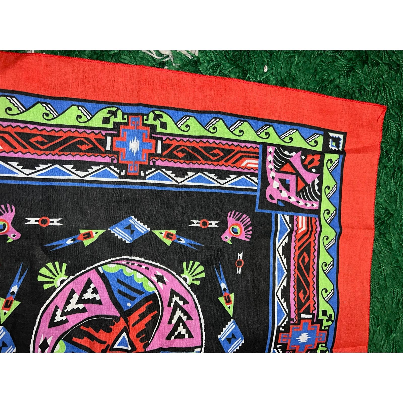 Vintage Vintage South Western Native American Design Art Red Bandana Size ONE SIZE - 3 Thumbnail