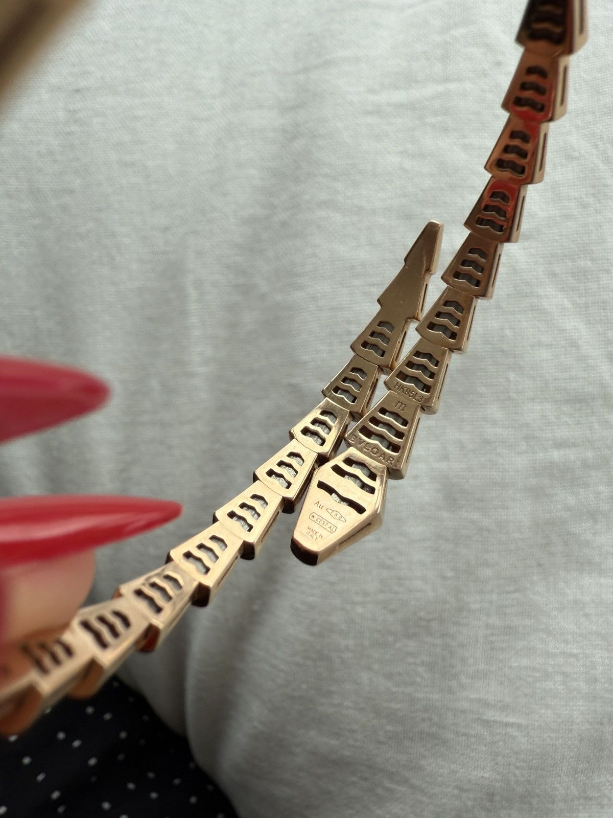 Bvlgari BVLGARI Serpenti Viper 18K Rose Gold Pavè Diamond Bracelet Size ONE SIZE - 5 Thumbnail