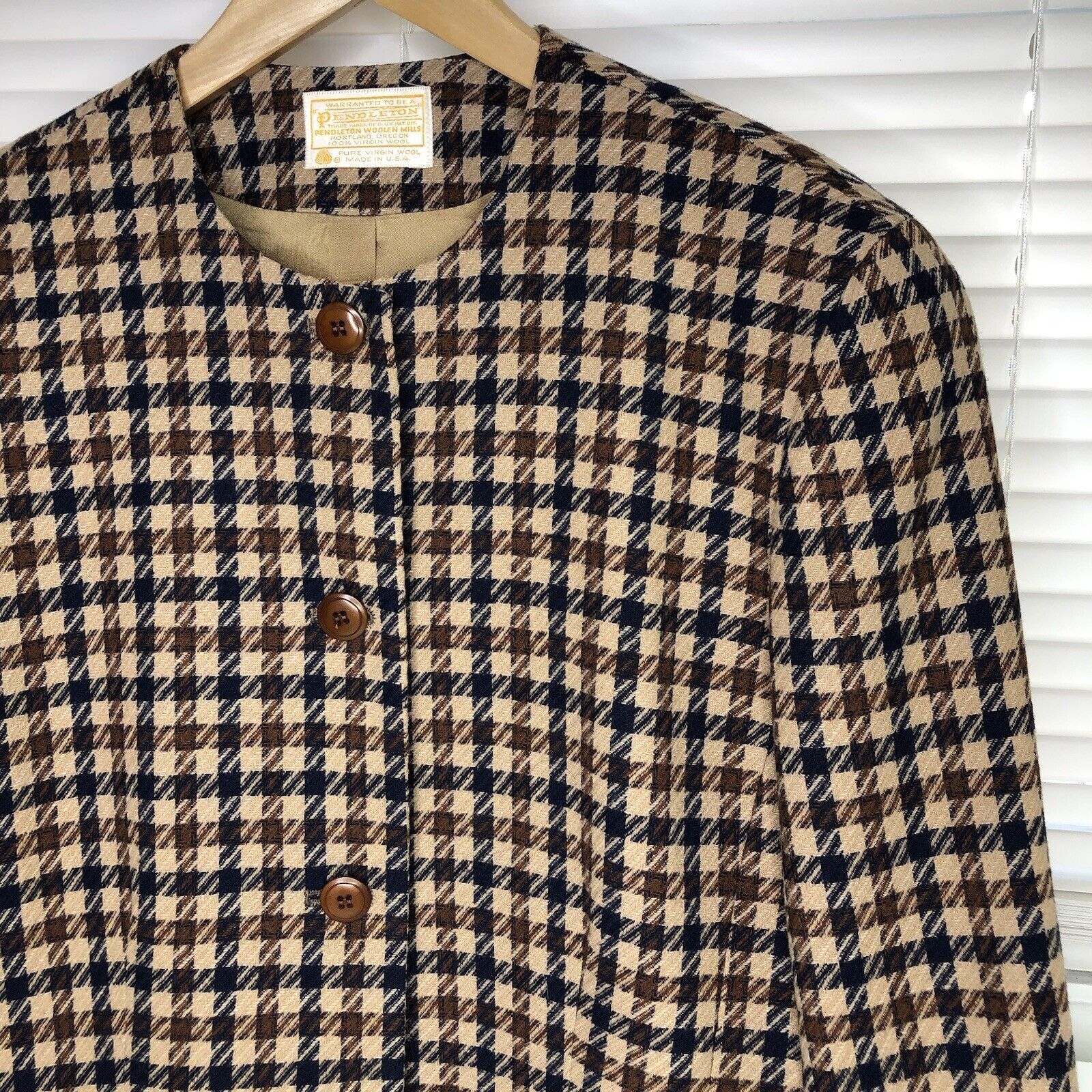 Pendleton PENDLETON Pure Wool Blazer Jacket Coat Sz 12 Plaid Brown Size XL / US 12-14 / IT 48-50 - 2 Thumbnail