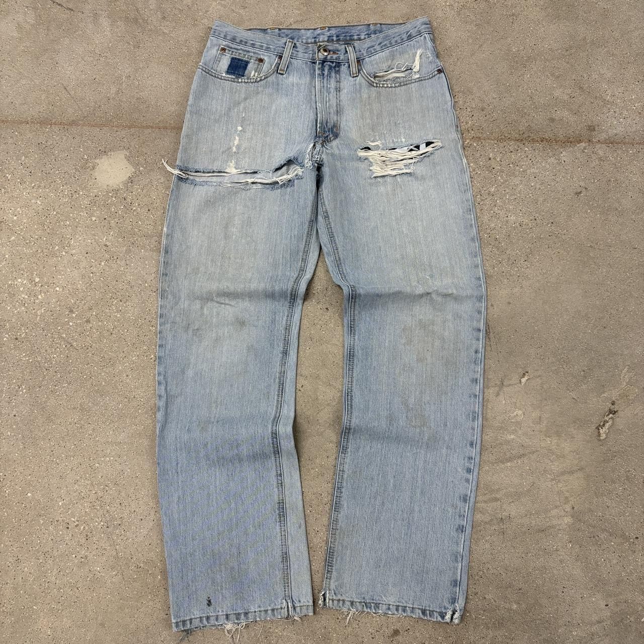 Vintage Vintage 2000s Light wash Distressed Denim Jeans Size US 32 / EU 48 - 1 Thumbnail