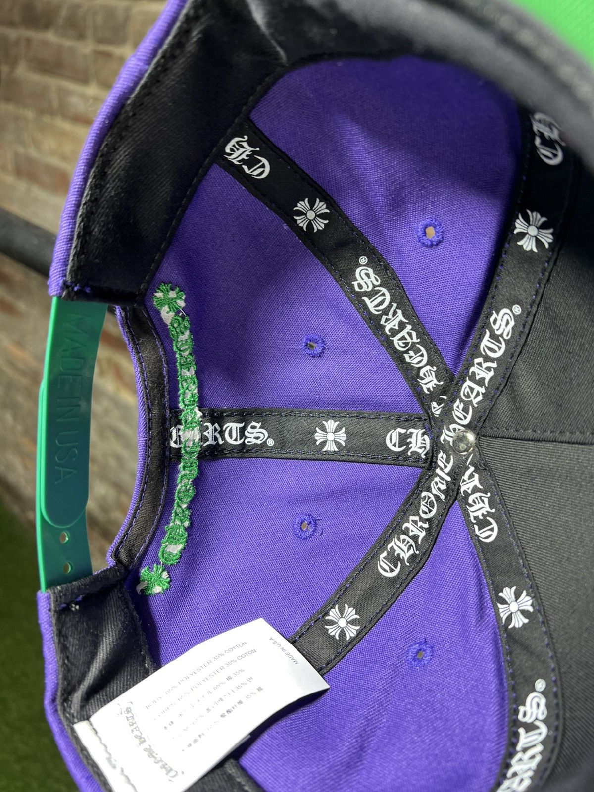 Chrome Hearts Chrome Hearts CH Baseball Snapback Purple Green Size ONE SIZE - 5 Thumbnail