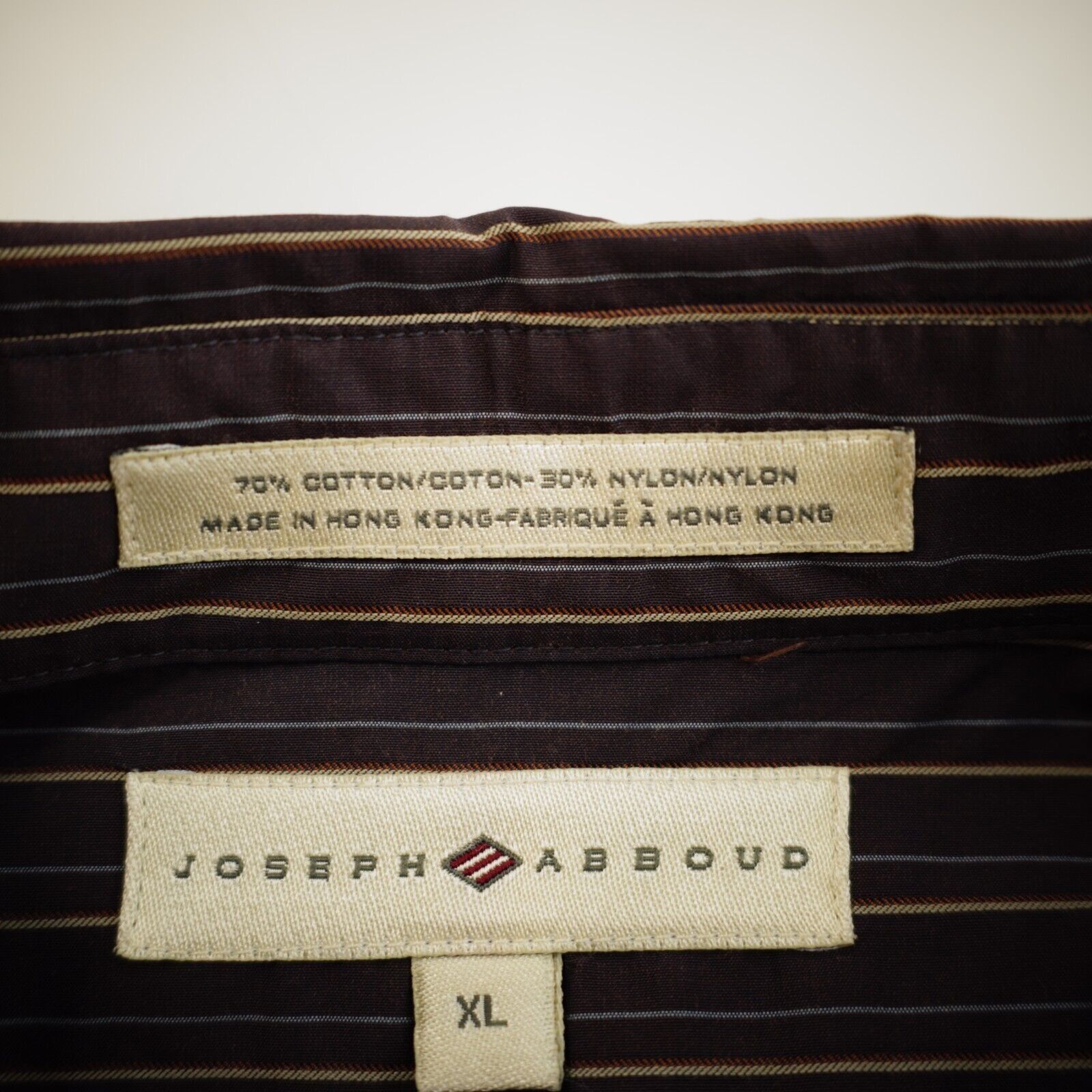 Joseph Abboud Joseph Abboud Purple Tan Striped Cotton Nylon XL Pocket Coll Size US XL / EU 56 / 4 - 9 Thumbnail