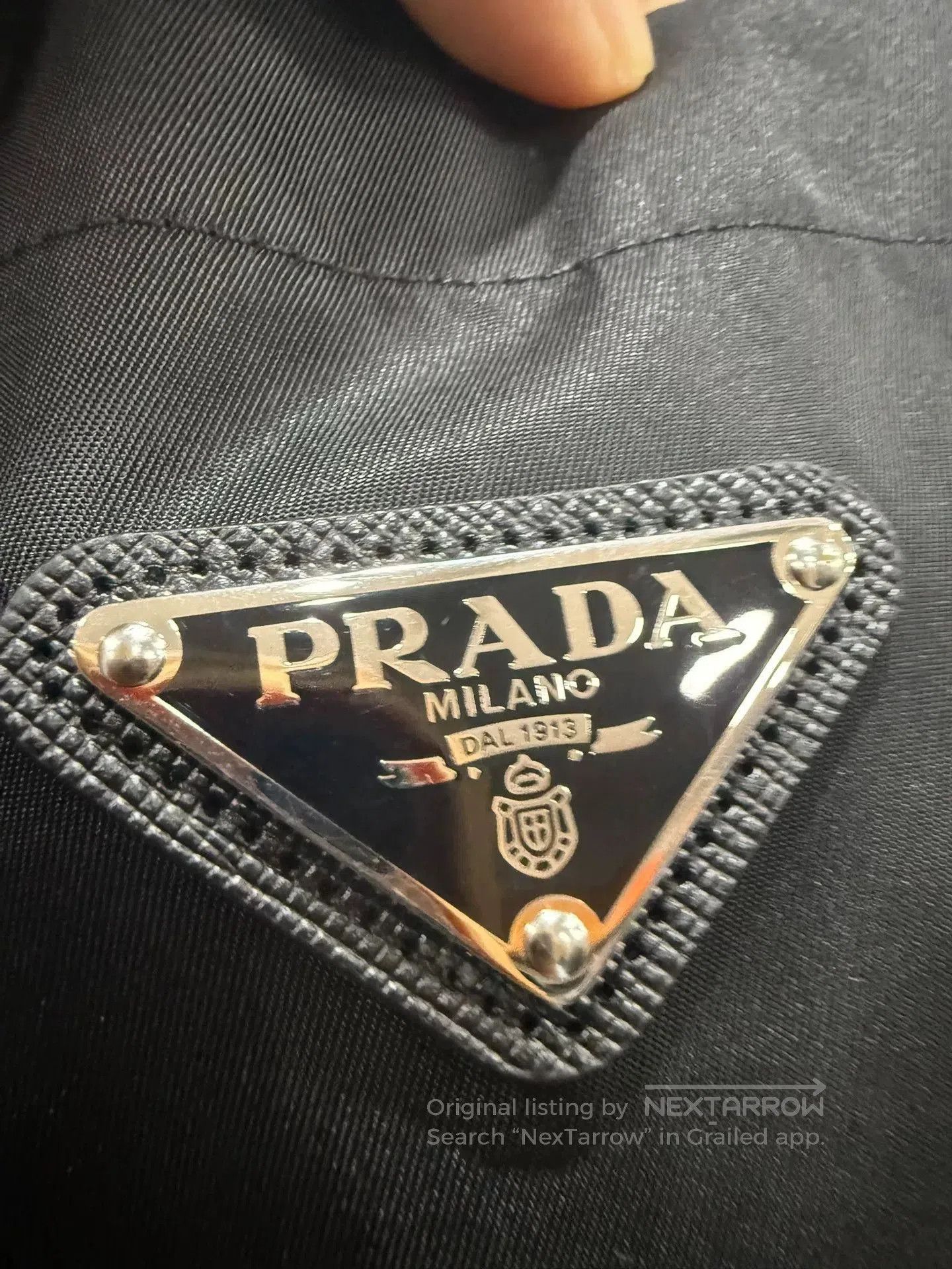 Prada Black Triangle Logo Jacket L.