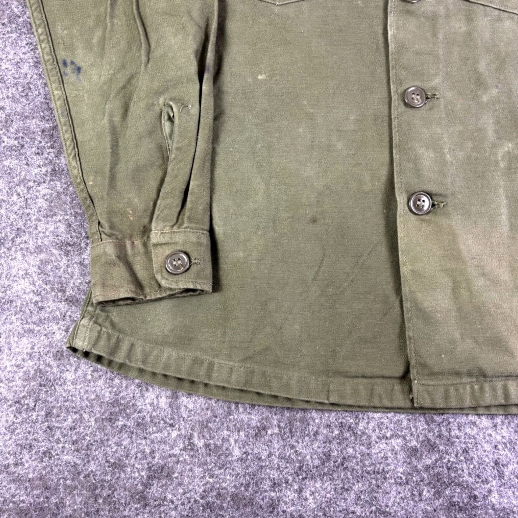 Olive VINTAGE US Army Nafzinger Olive Green Utility Field Shirt Mens Size 42 Green Military Cotton Shirt Men 1912 Size US XL / EU 56 / 4 - 7 Thumbnail