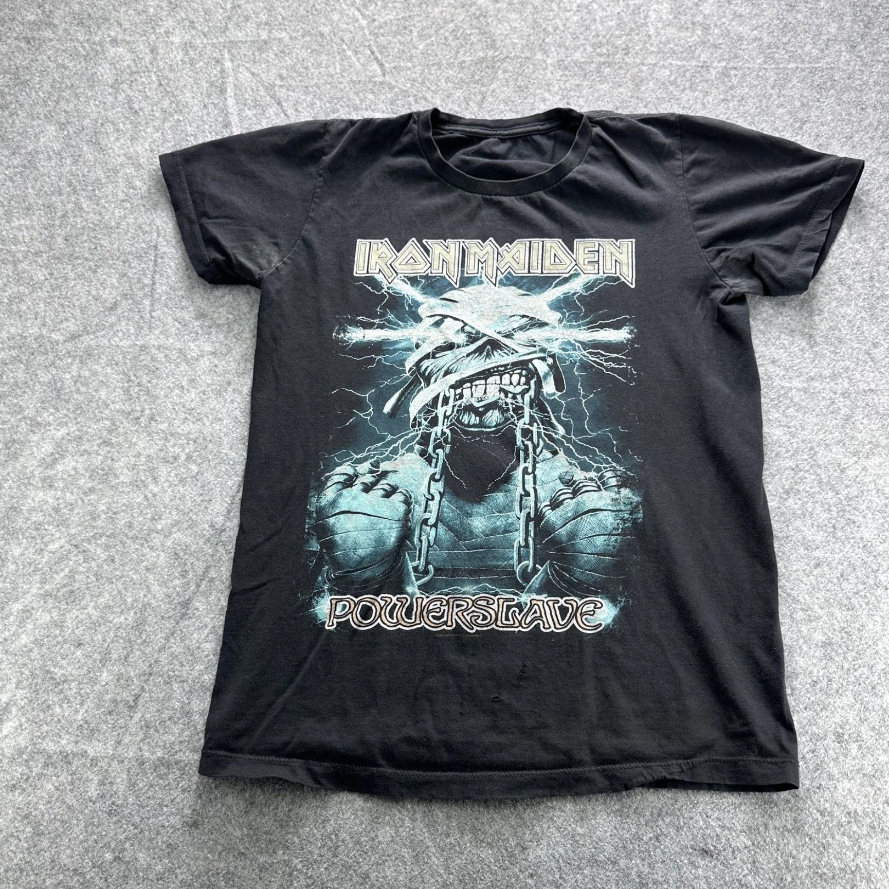 Vintage VINTAGE Iron Maiden Powerslave Shirt Mens Medium Black Eddie Graphic Rock Band Tee Size US M / EU 48-50 / 2 - 2 Thumbnail