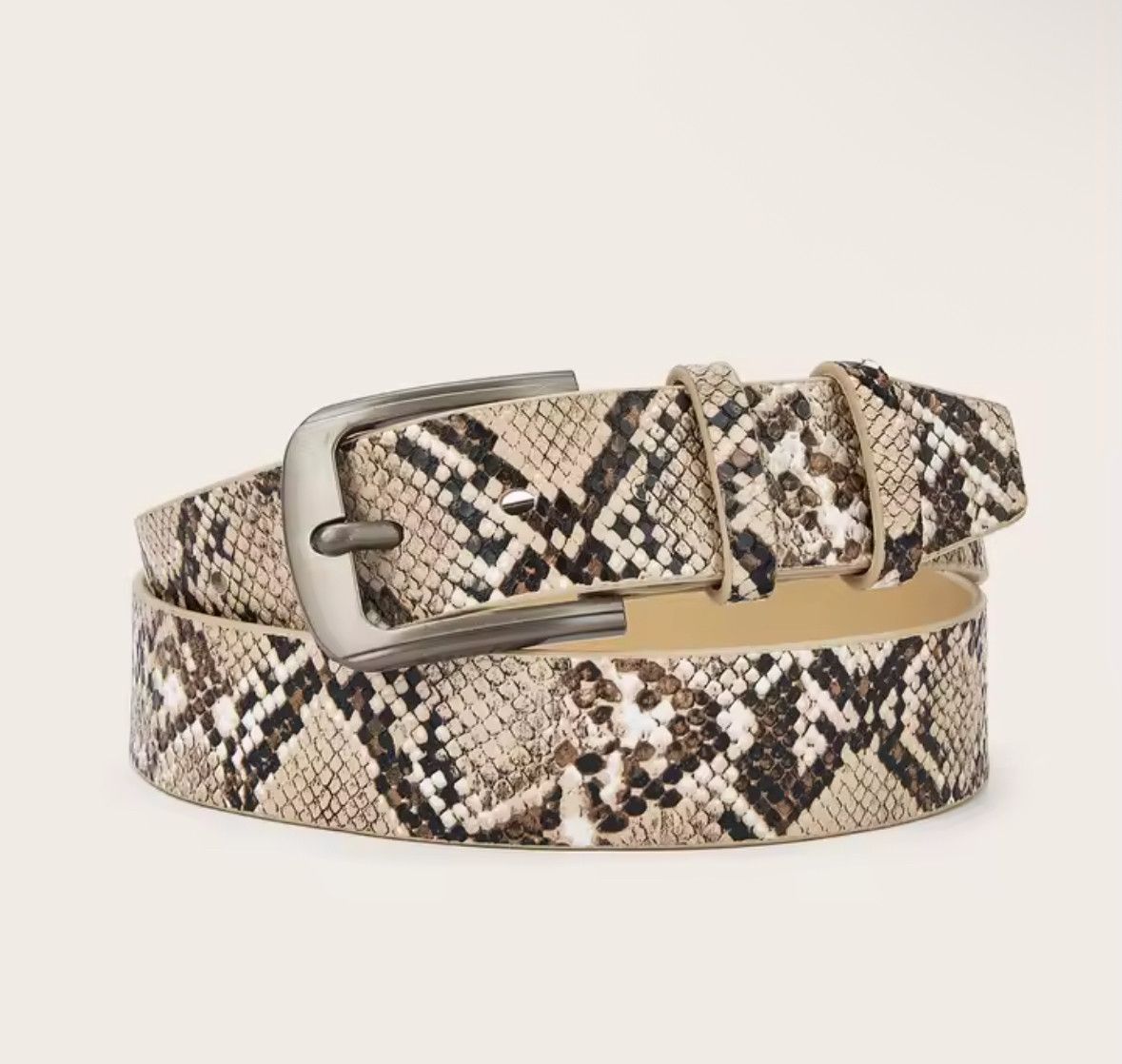 Japanese Brand Trendy Gothic Punk Snake Skin Pattern Buckle Belt Size 42 - 1 Thumbnail