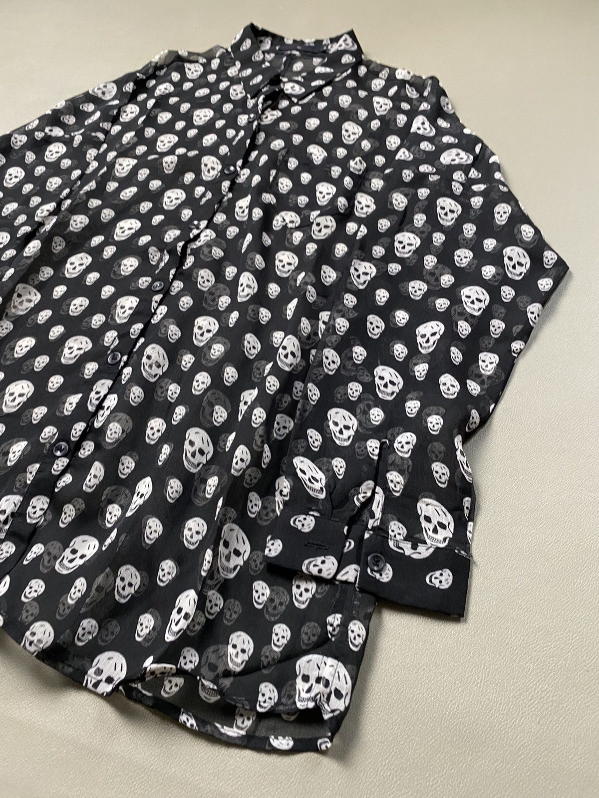 Hysteric Glamour × If Six Was Nine × Le Grande Bleu (L.G.B.) UGIZ Skull Full Printed Gothic Mesh Button Shirt Size US L / EU 52-54 / 3 - 4 Thumbnail