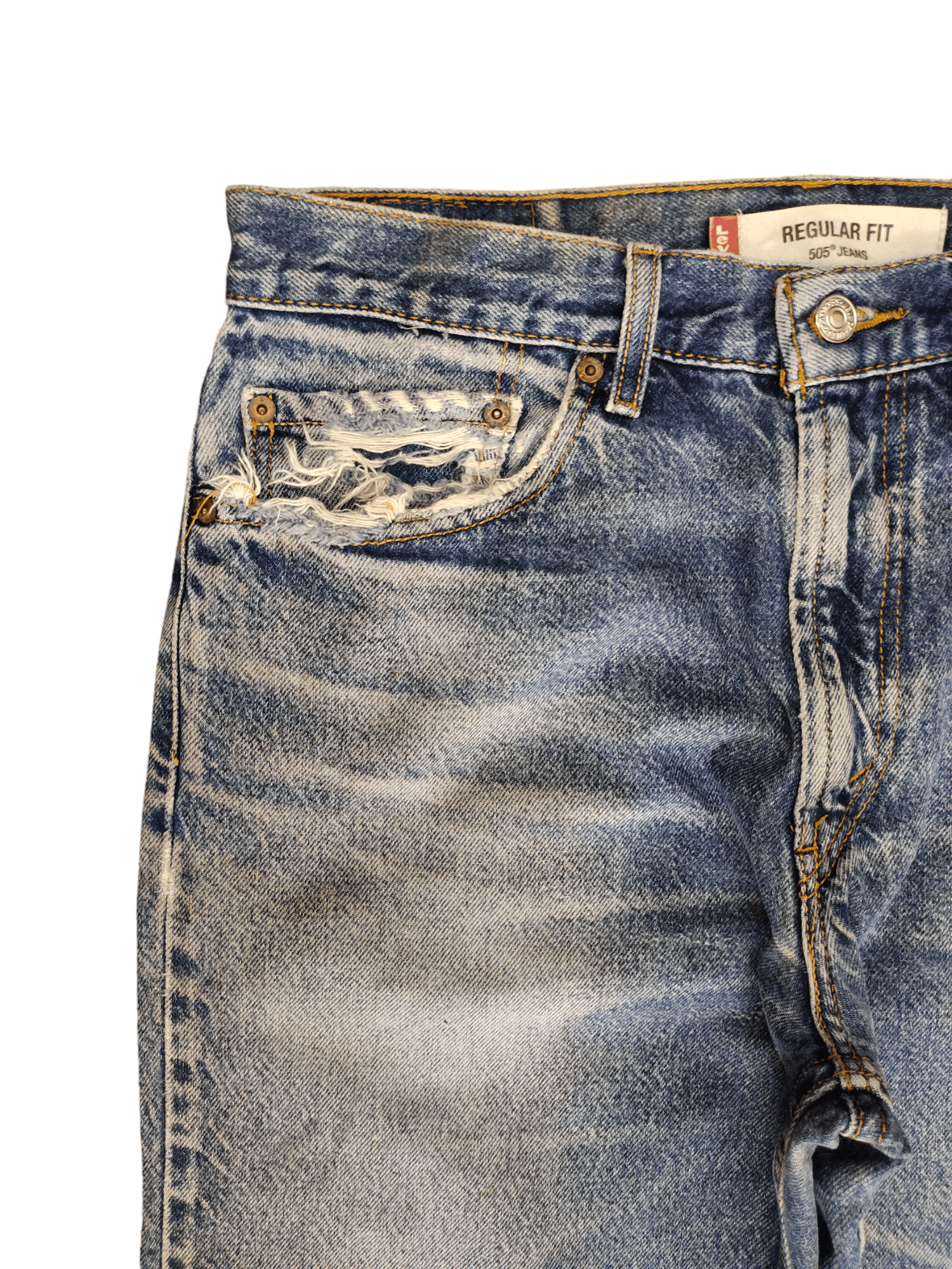 Levi's Size 32x29 Vintage Levis 505 Regular Fit Jeans Distressed Size US 32 / EU 48 - 4 Thumbnail