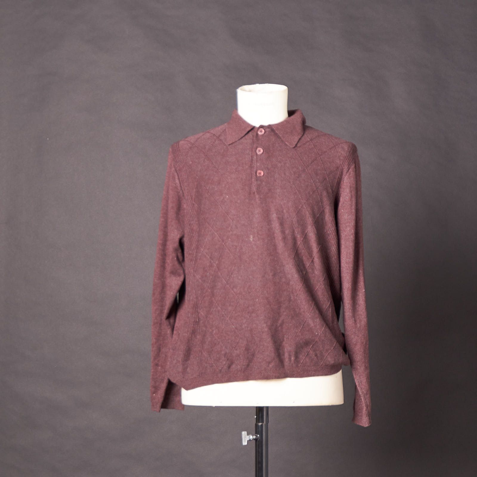Y2K Perry Ellis Polo Sweater Redish Brown Pull Over