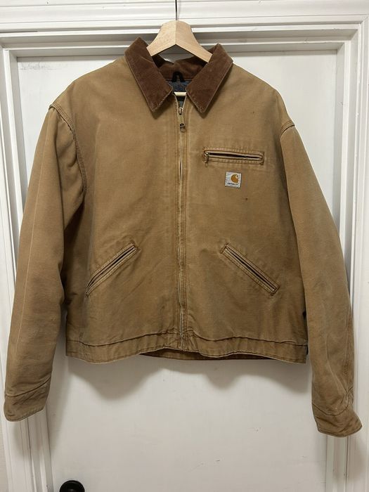 Vintage Vintage Carhartt Detroit Jacket - XL - Tan Faded distressed ...