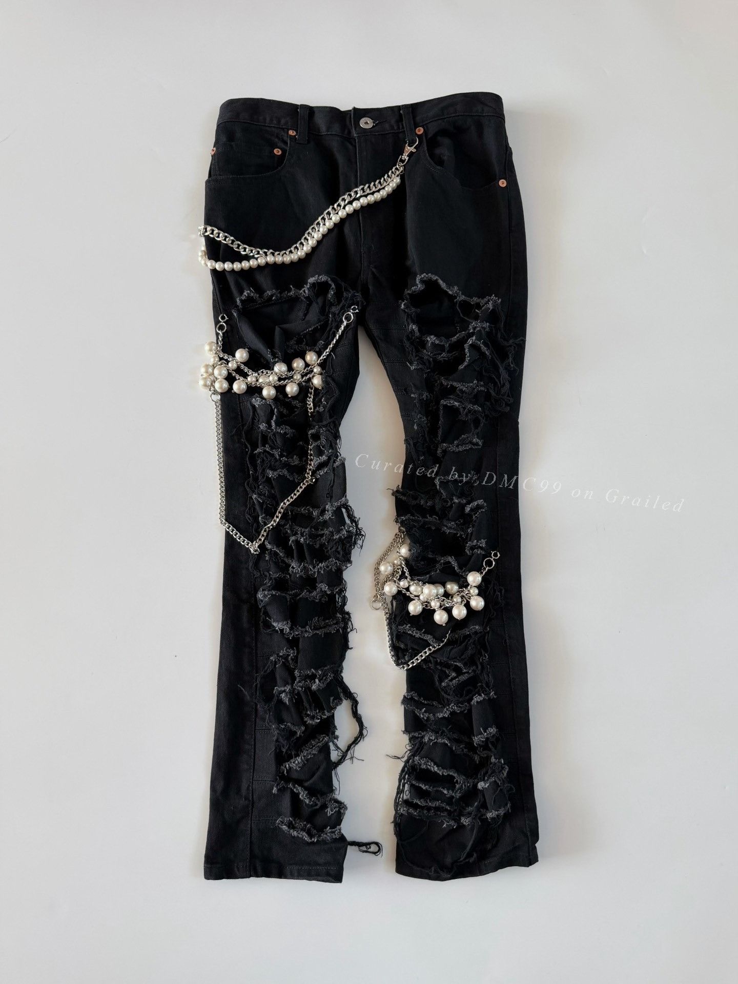 Junya Watanabe Junya Watanabe 23SS Beaded Distressed Jeans Size 38" / US 16 / IT 52 - 1 Thumbnail