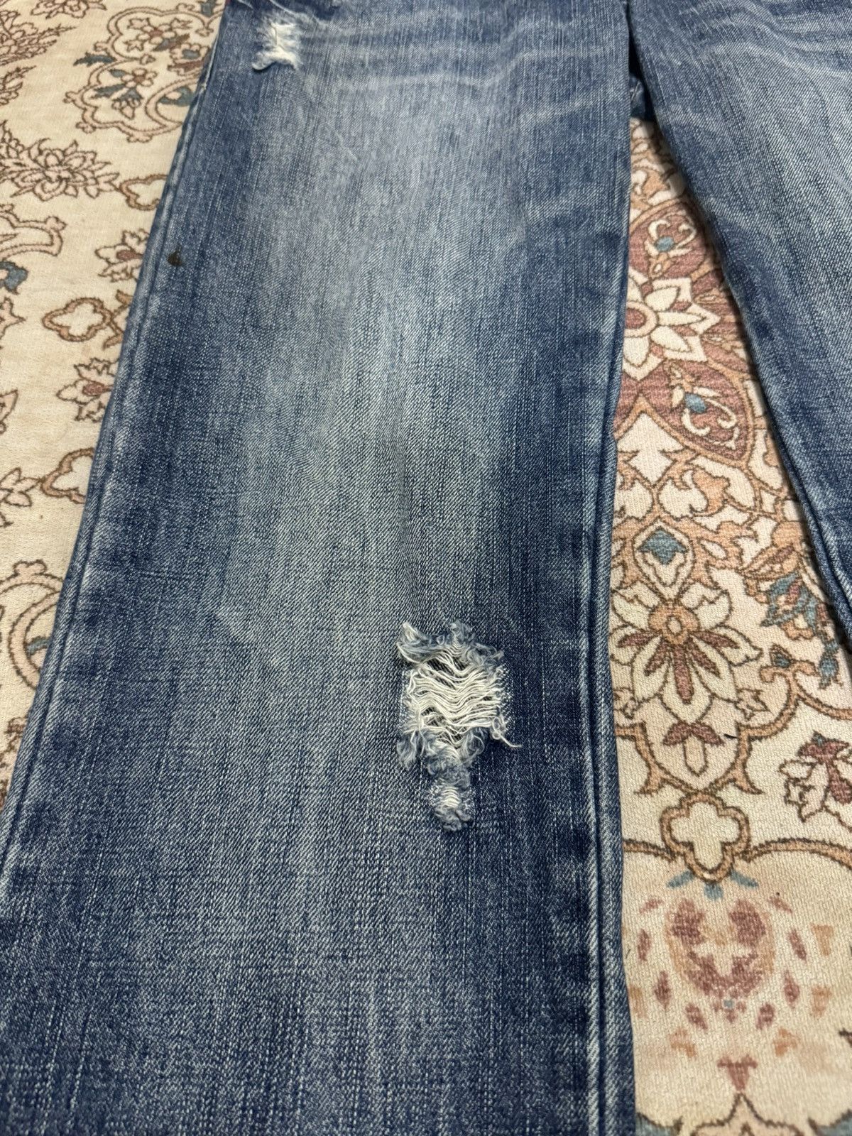 Japanese Brand × Vintage Vintage Japanese Brand Distressed Double Waist Jeans Size US 33 - 4 Thumbnail
