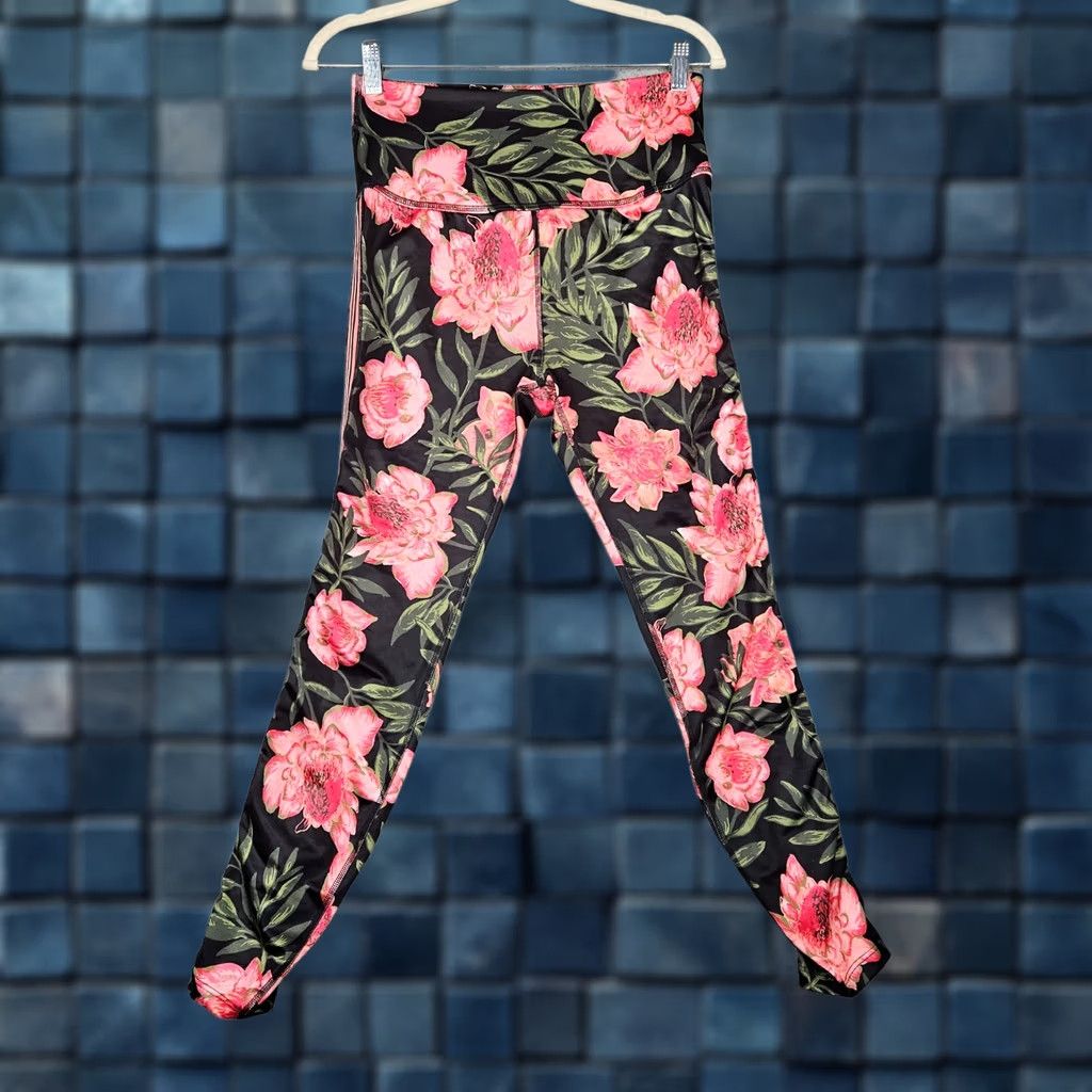 Beyond Yoga Beyond Yoga Women’s High Rise Protes Vine tropical Side Stripes Pant Sz L Size 36" / US 14 / IT 50 - 1 Thumbnail