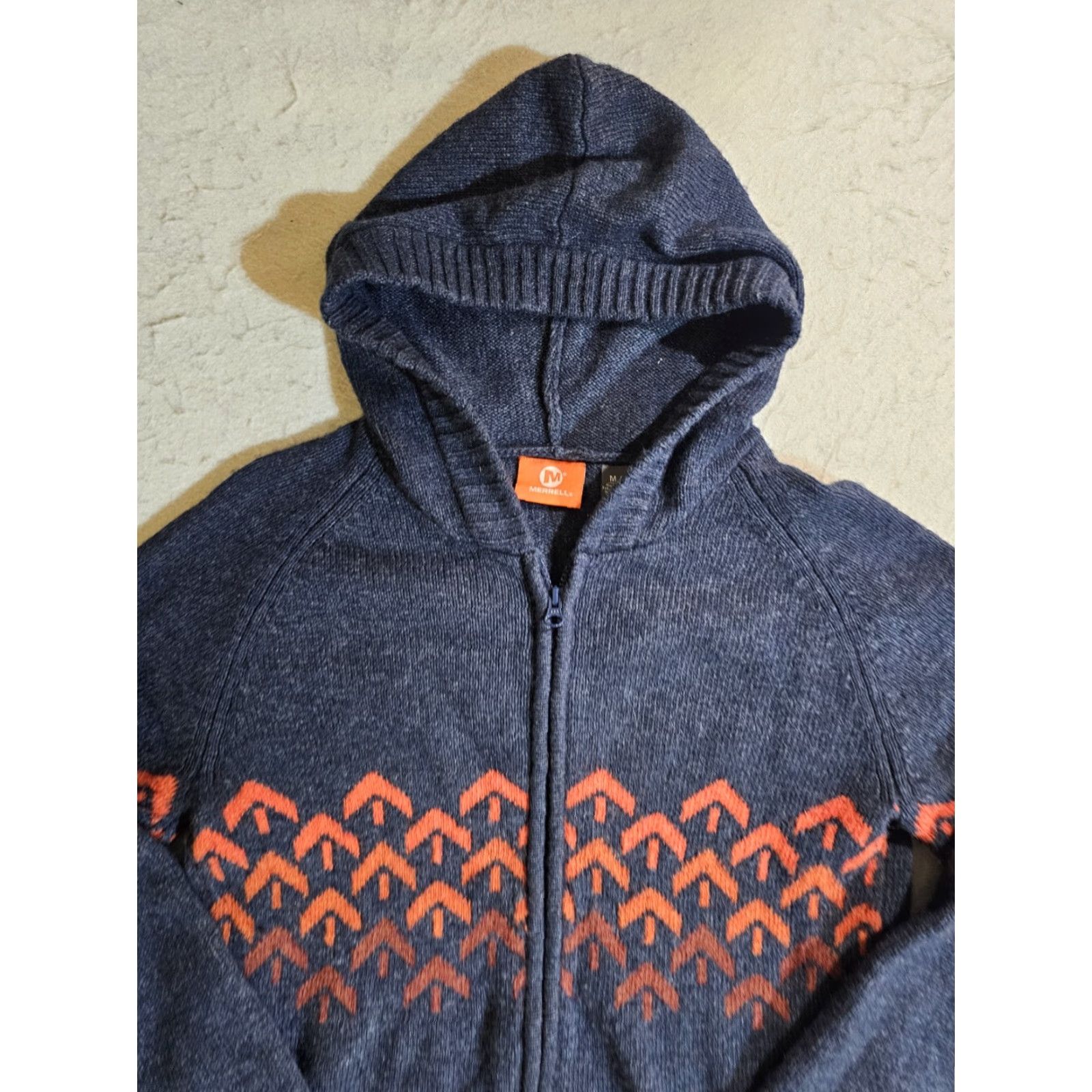 Merrell Merrell Classic Wool Blend Hooded Full Zip Sweater Womens Sz Medium Blue/Orange Size M / US 6-8 / IT 42-44 - 2 Thumbnail