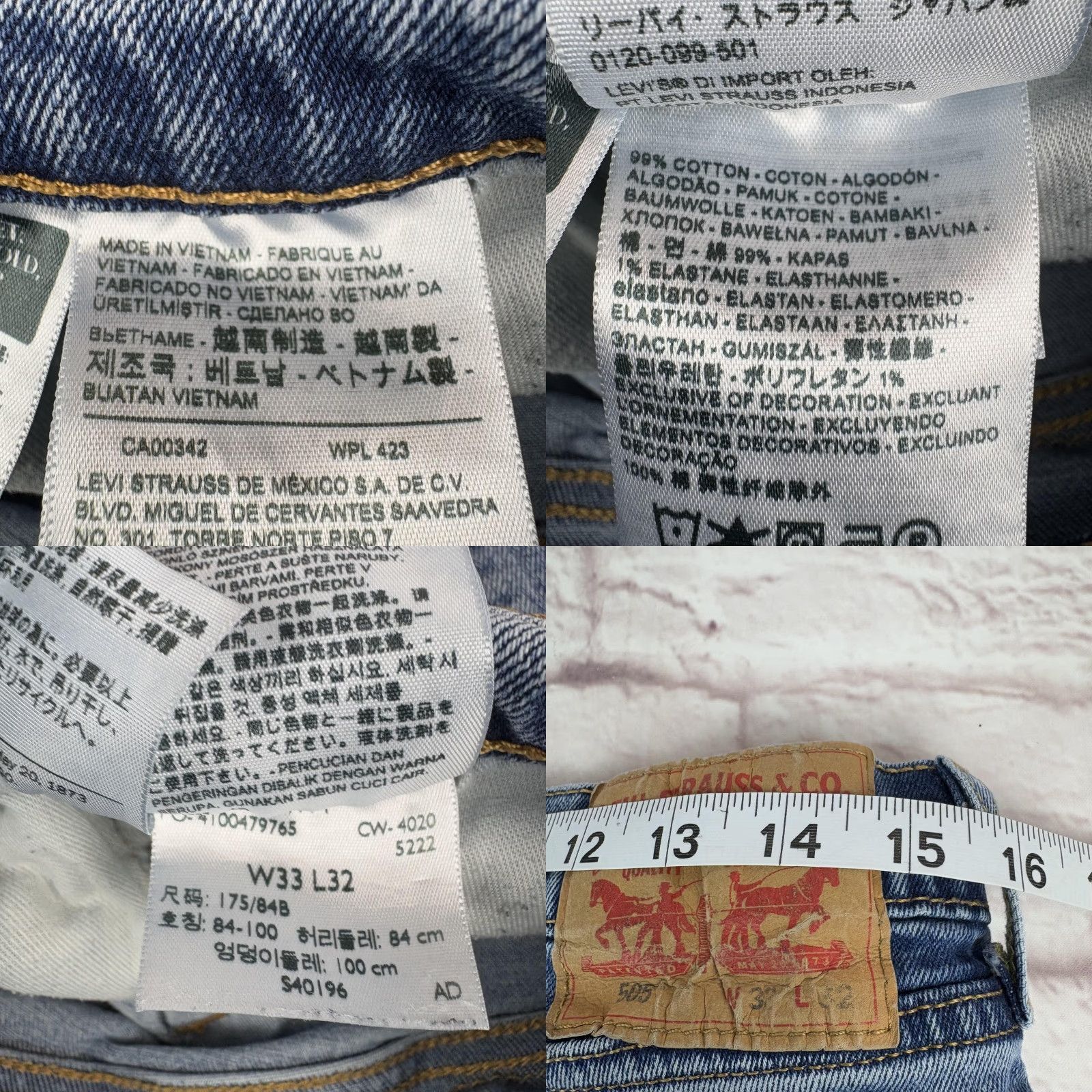Levi's Levi's 505 Jeans Mens Regular Straight 32x30 Medium Blue Denim Size US 32 / EU 48 - 9 Thumbnail