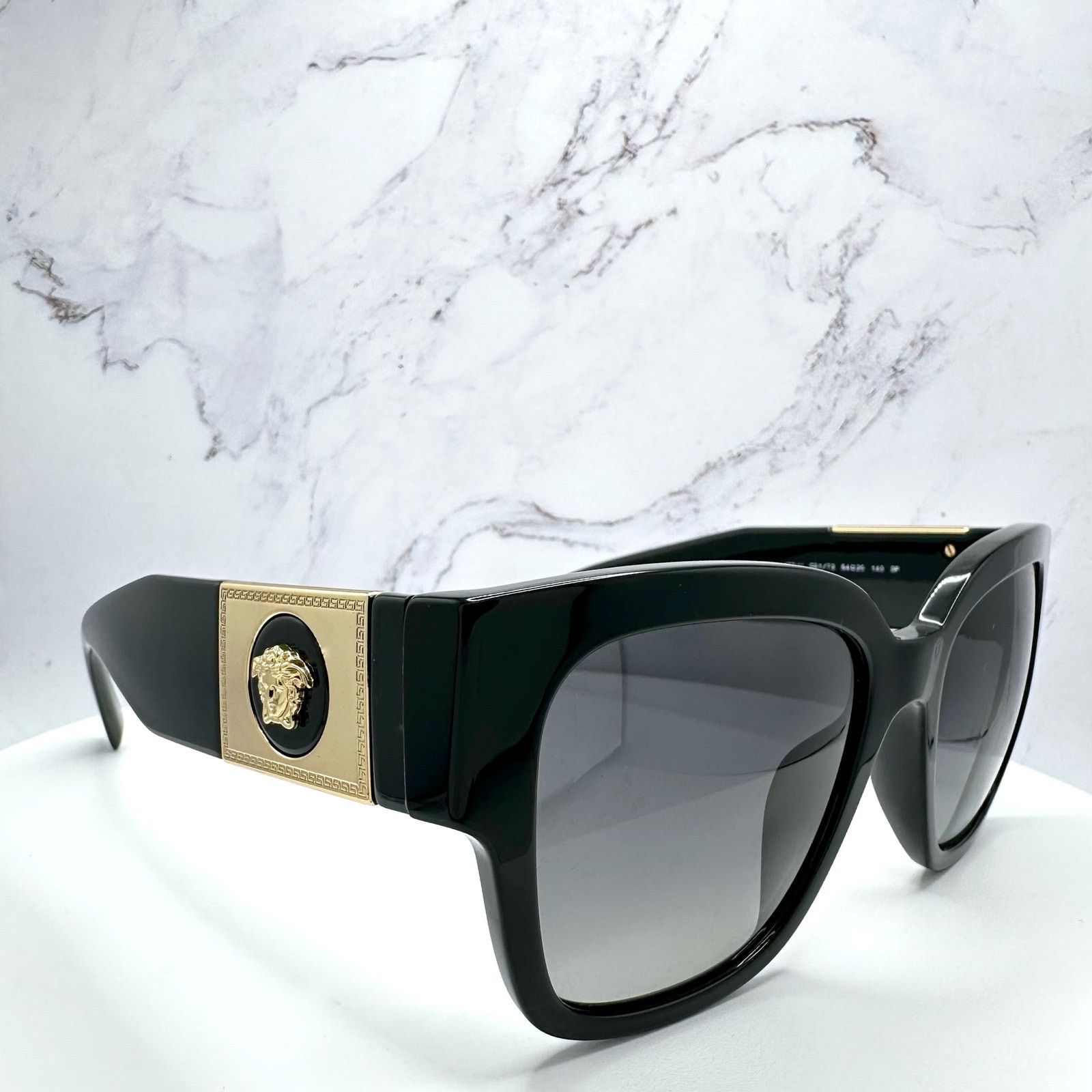 Versace New VERSACE Sunglasses Polarized Black Gold Medusa Square Size ONE SIZE - 18 Thumbnail