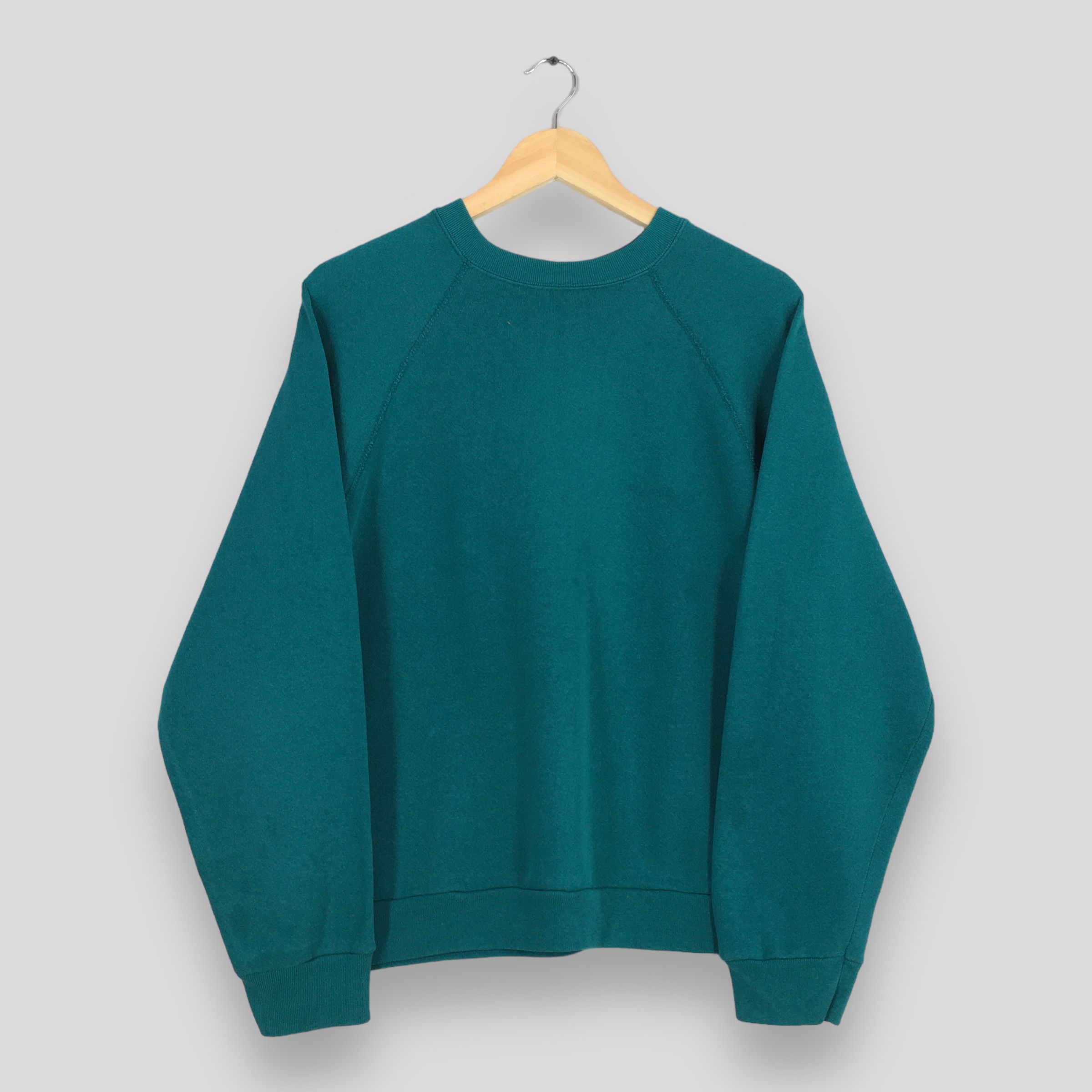 Tultex Vintage 90s Tultex Plain Green Turquoise Sweatshirt Large Size US L / EU 52-54 / 3 - 1 Thumbnail