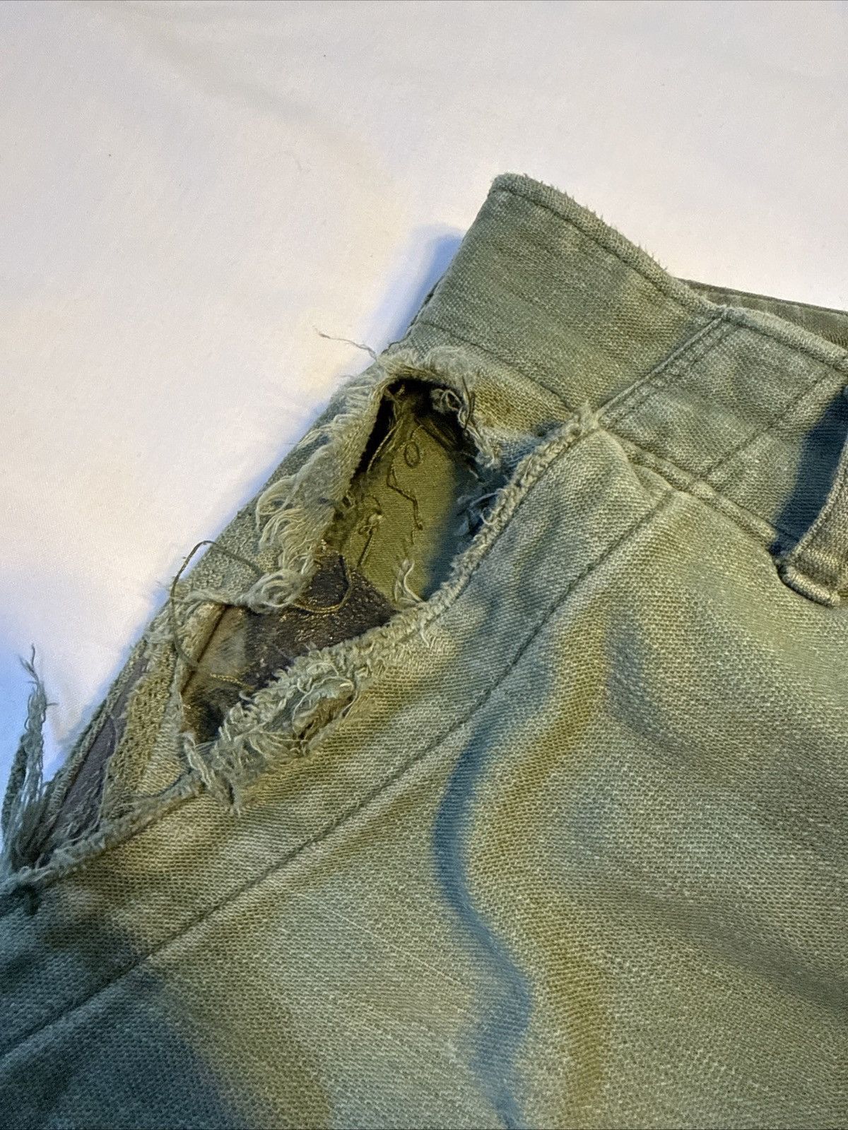 Vintage Vintage 70s OG 107 US Army Vietnam Repaired Green Pants Size US 34 / EU 50 - 3 Thumbnail