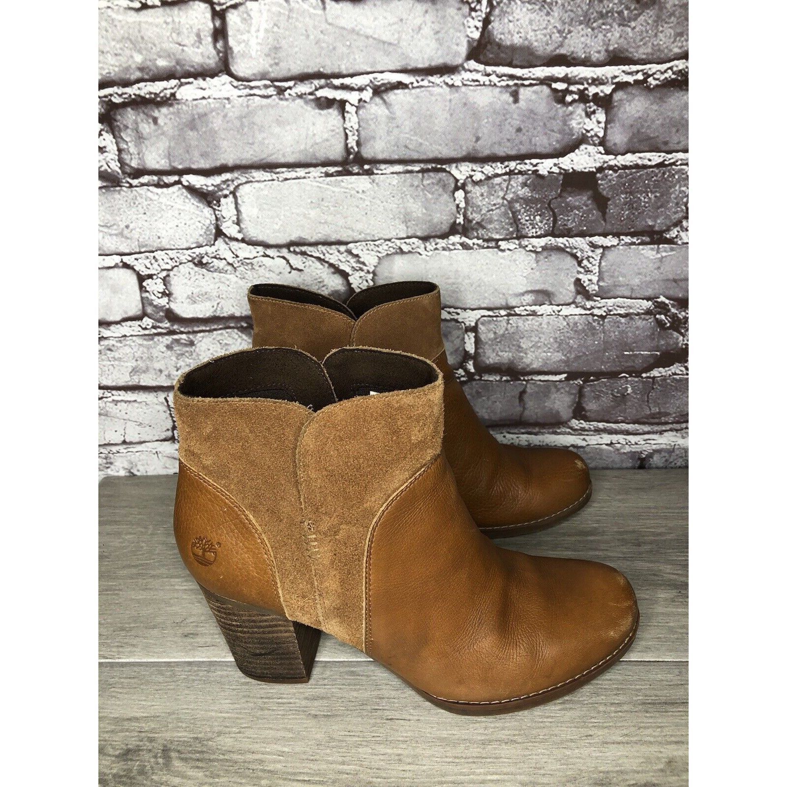 Timberland Timberland A1623 A0560 Brown Leather Suede Heel Booties Boot Size US 8 / IT 38 - 12 Thumbnail