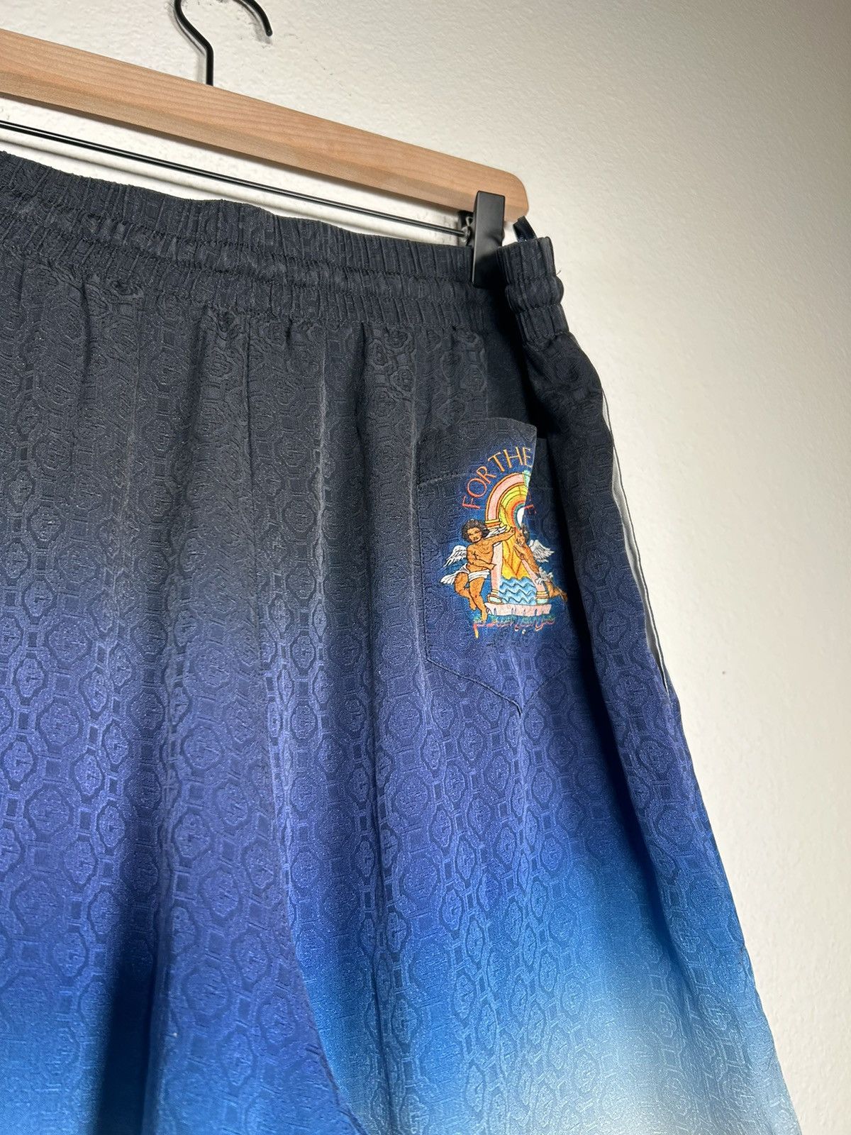 Casablanca Logo Jacquard Silk Shorts Size US 34 / EU 50 - 4 Thumbnail