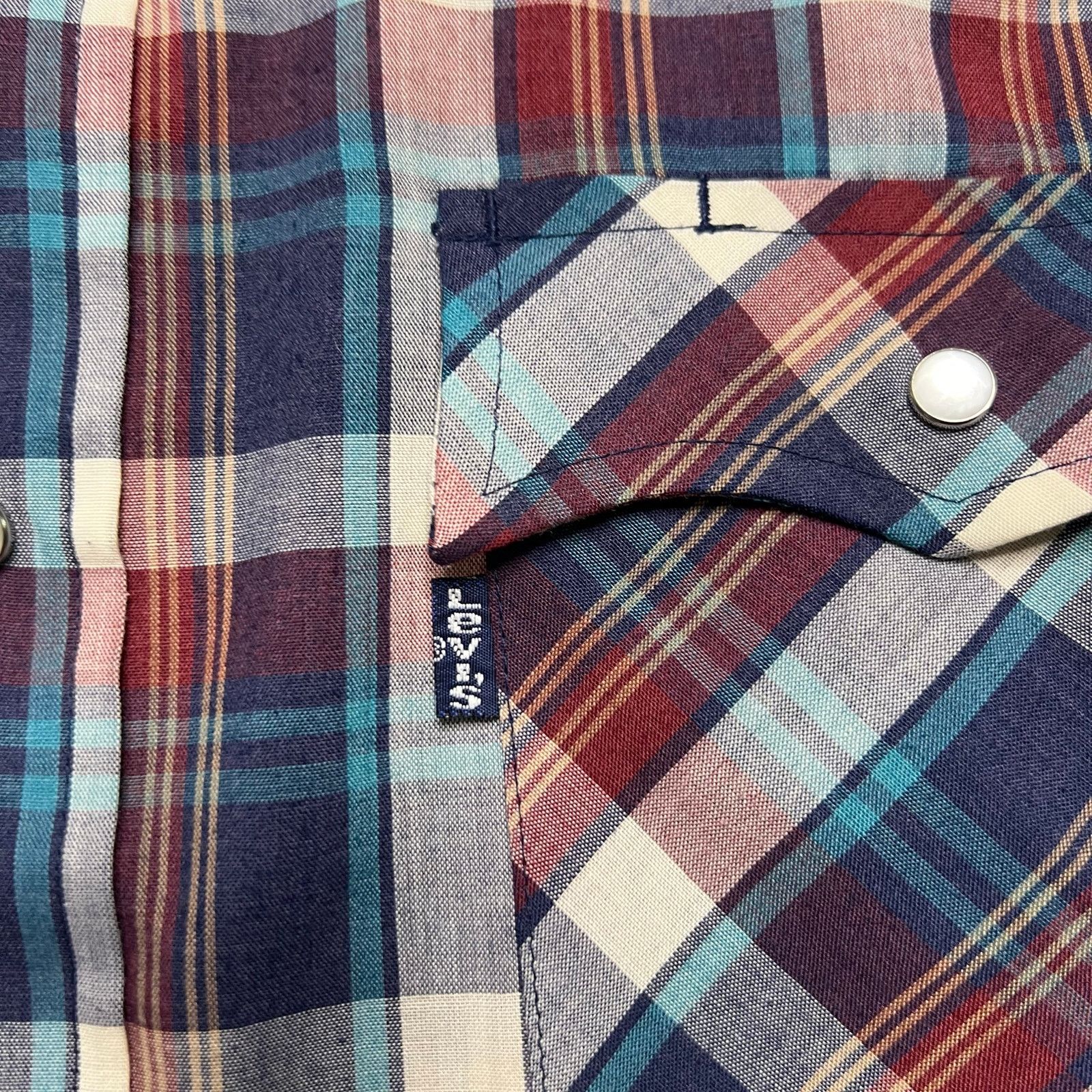 Levi's Levi’s Western Plaid Pearl Snap Shirt Men’s L Short Sleeve Size US L / EU 52-54 / 3 - 4 Thumbnail