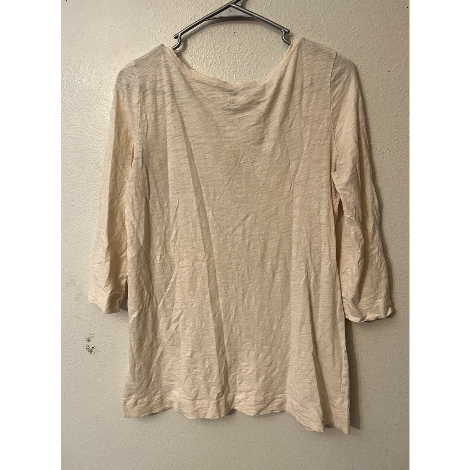 H&M H&M Peach Tunic Top Shirt Women Large 3/4 Sleeve Round Neck Casual Workwear Travel Size L / US 10 / IT 46 - 3 Thumbnail