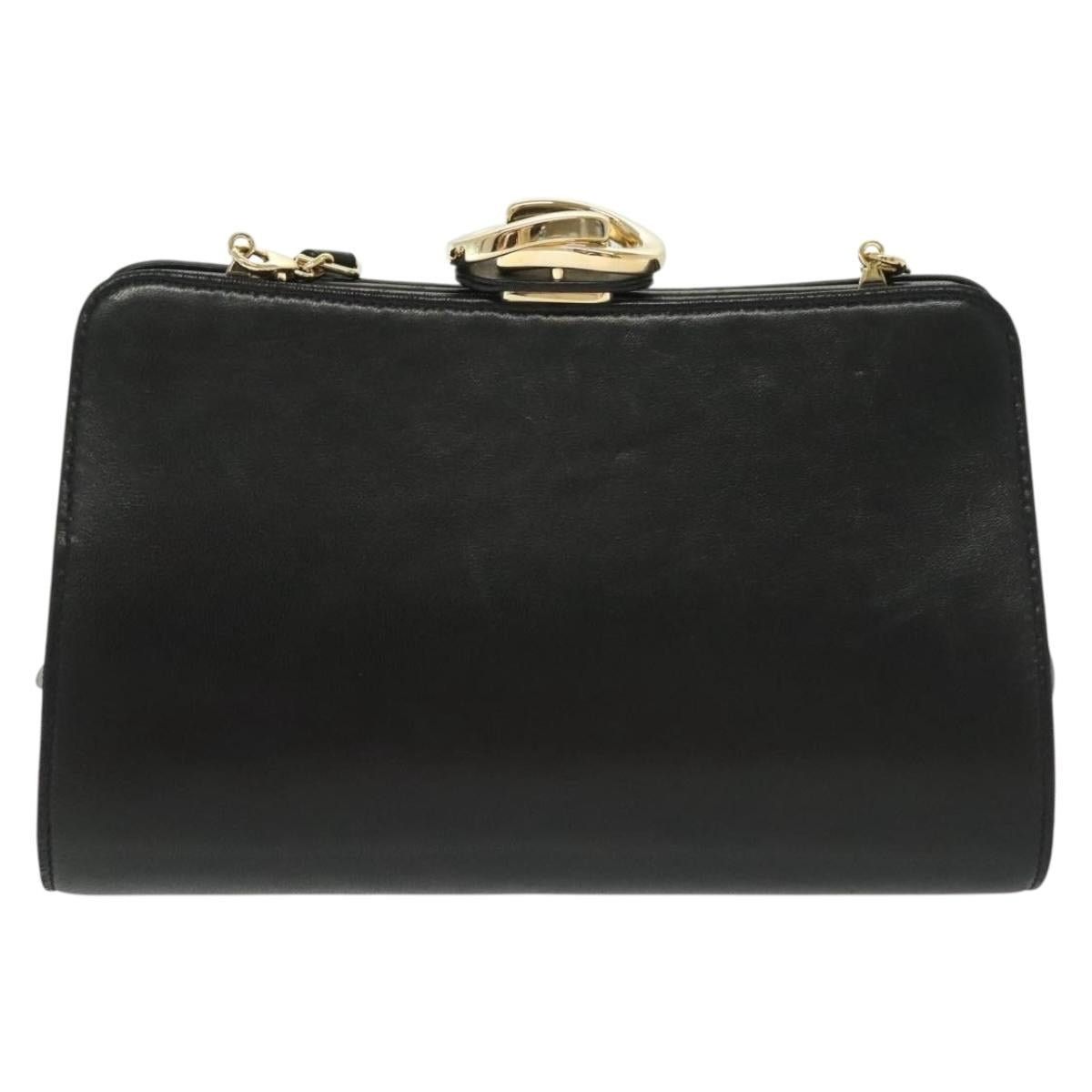 GUCCI Shoulder Bag Leather Black Gold 005 406 005 406
