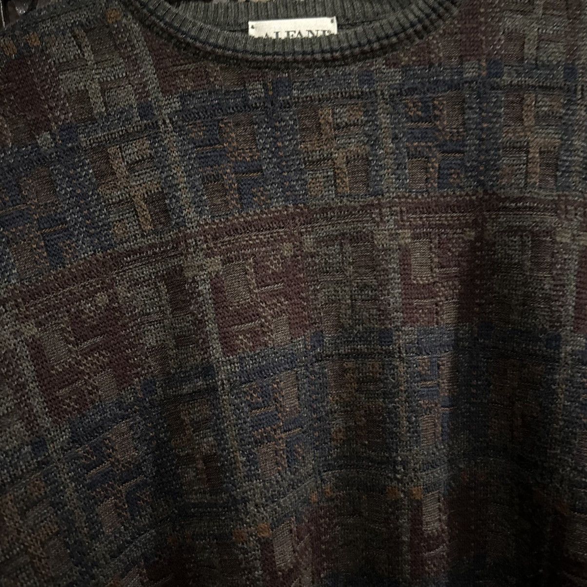 Vintage VTG Knit Pattern Sweater Size US XL / EU 56 / 4 - 2 Thumbnail
