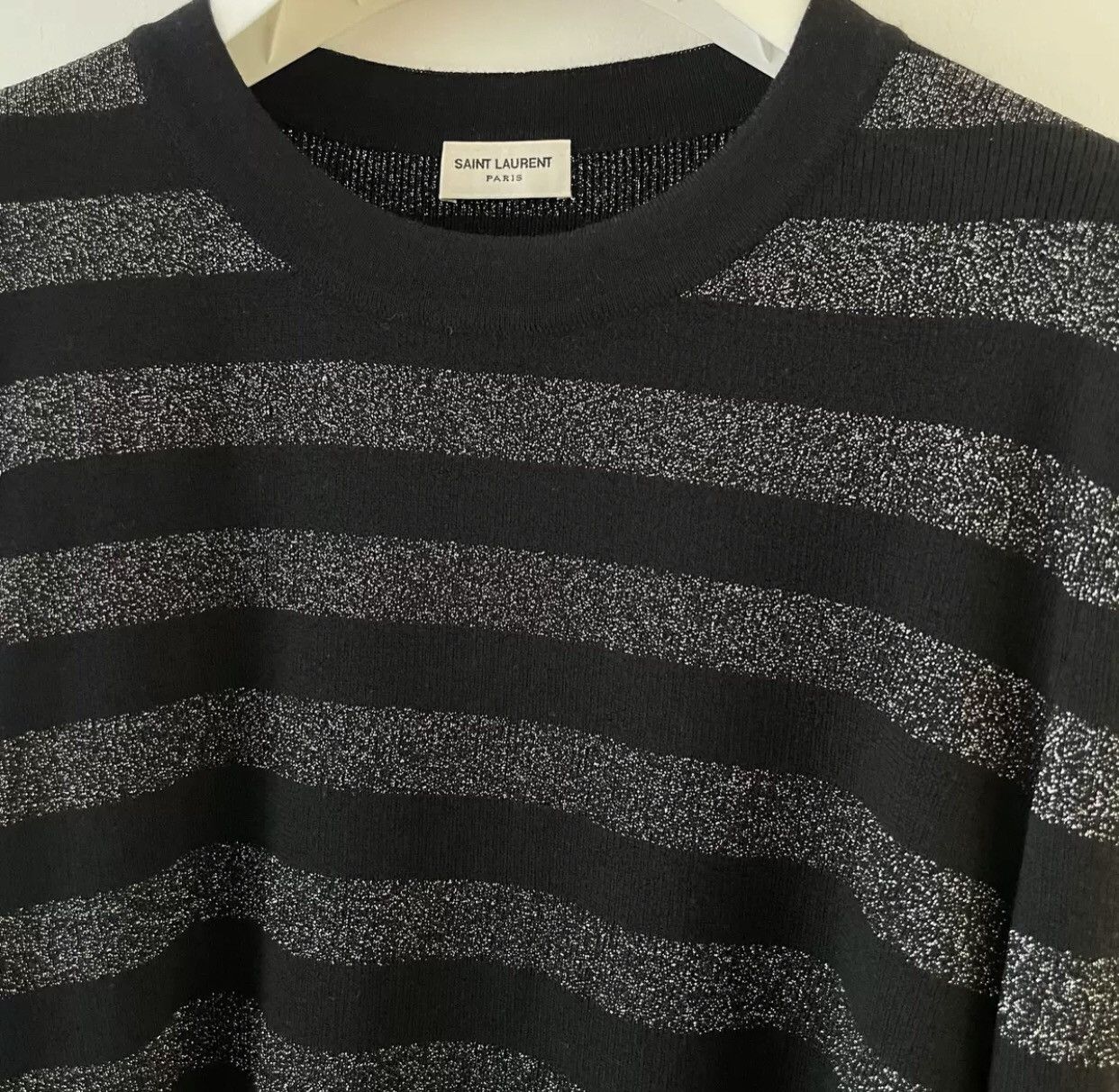 Saint Laurent Paris × Yves Saint Laurent Saint Laurent Black Silver Long Sleeve2412-Nextarrow Size US L / EU 52-54 / 3 - 3 Thumbnail