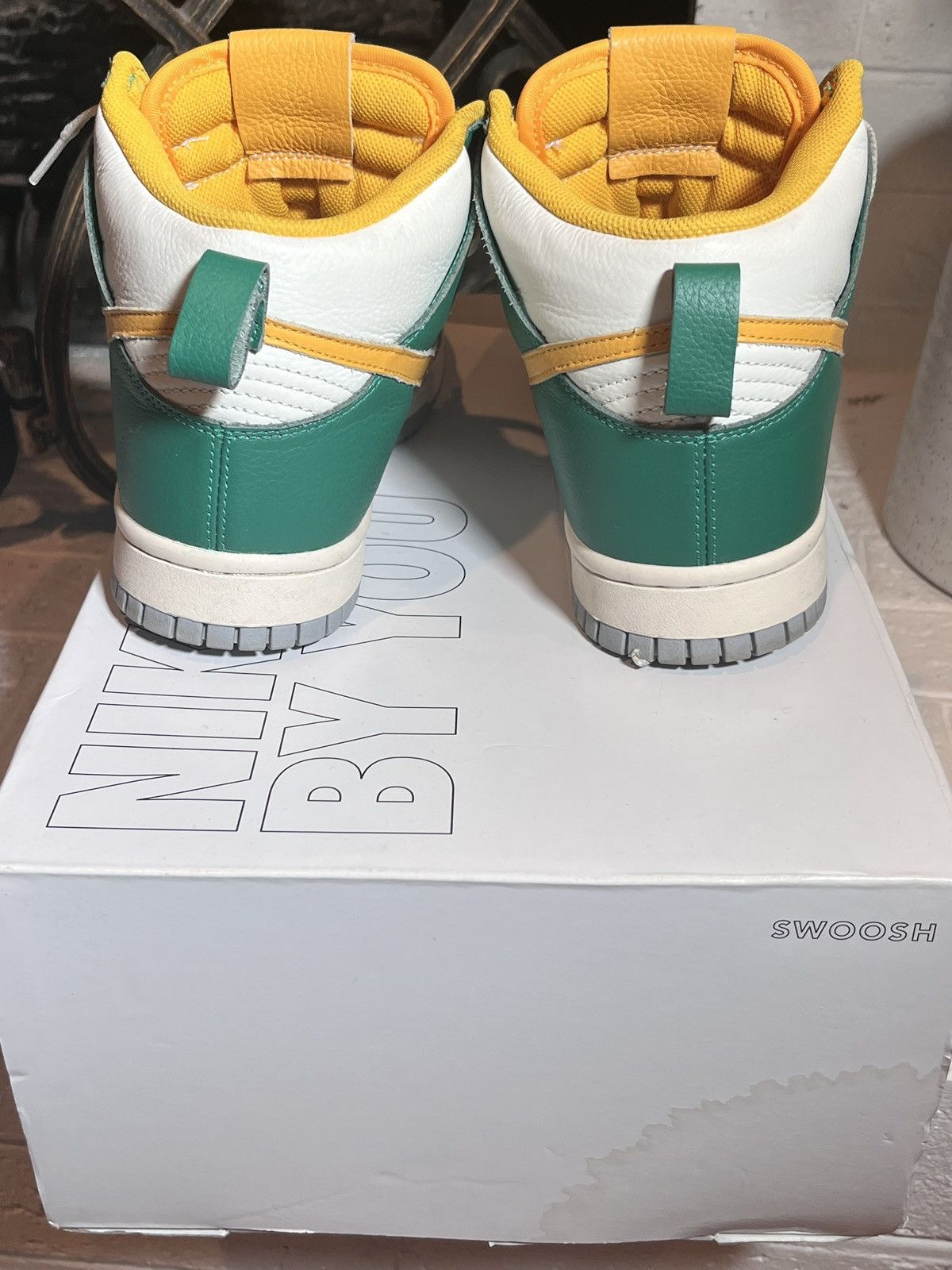 Nike Nike Dunk High “Nike By You” Custom Green Yellow – Size 8 Size US 8 / IT 38 - 3 Thumbnail