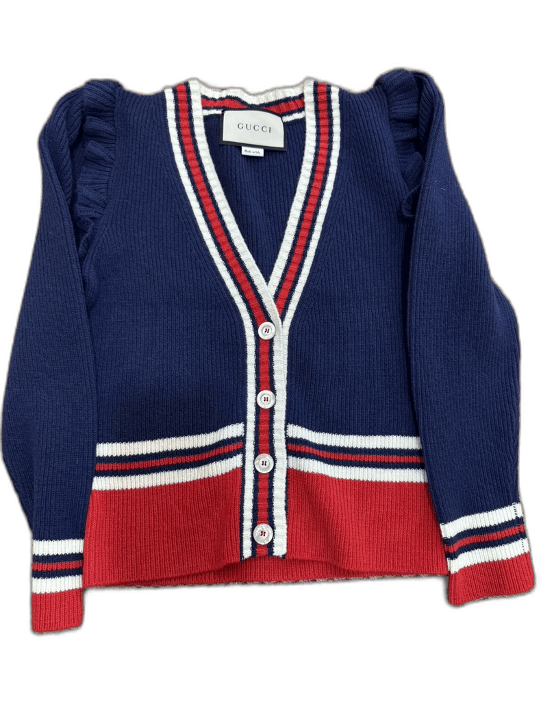 Gucci Gucci Red Blue Striped Cardigan Sweater Size M / US 6-8 / IT 42-44 - 1 Thumbnail