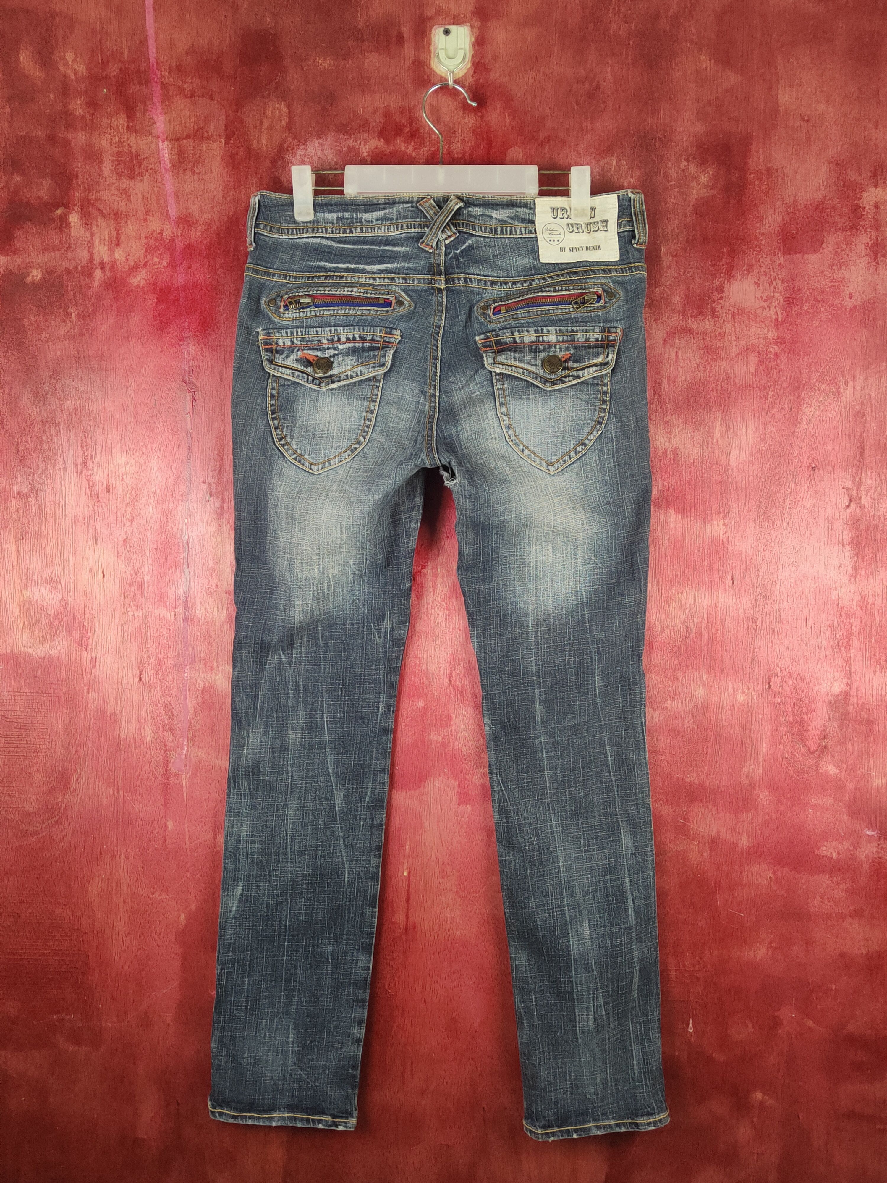 Japanese Brand Urban Crush Dark Blue Distressed Ripped Jeans #S2369 Size 30" / US 8 / IT 44 - 7 Thumbnail