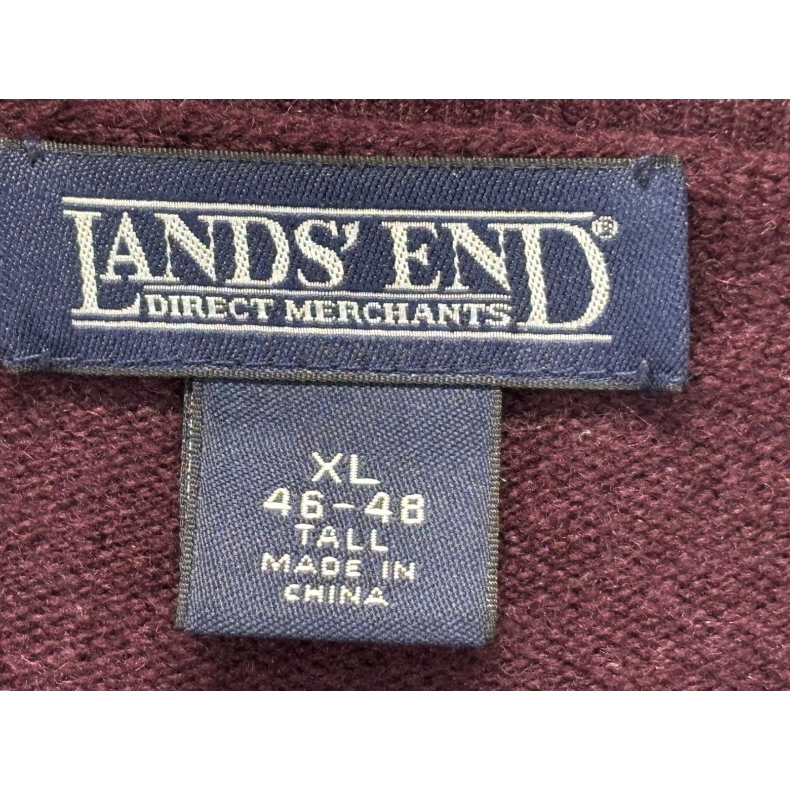 Lands' End Lands' End 100% Cashmere Sweater Sz 4XLT Big & Tall Men Dark Purple V-Neck Pull-over Knit Long Sleeve Winter/Vintage? Size US XXL / EU 58 / 5 - 4 Thumbnail