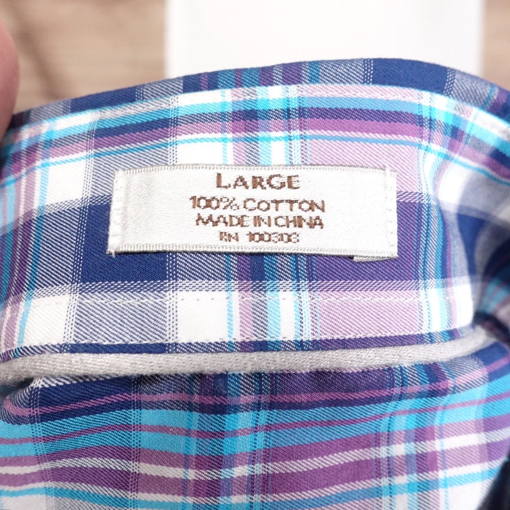 Peter Millar Peter Millar Shirt Large Purple Blue Plaid Button-Up Long Sleeve Men's Classic Casual Size US L / EU 52-54 / 3 - 7 Thumbnail