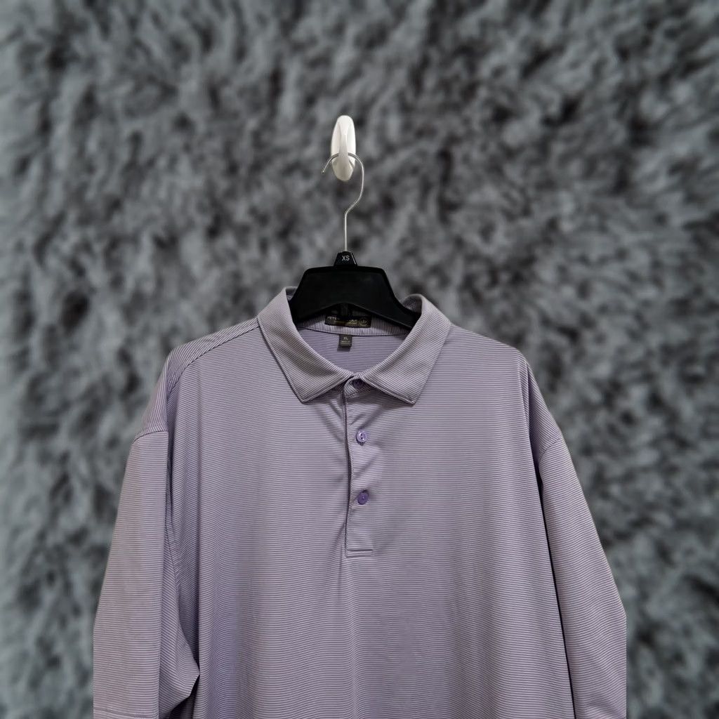 Peter Millar Peter Millar Summer Comfort Polo Shirt Mens XL Purple White Striped Golf Shirt Size US XL / EU 56 / 4 - 1 Thumbnail