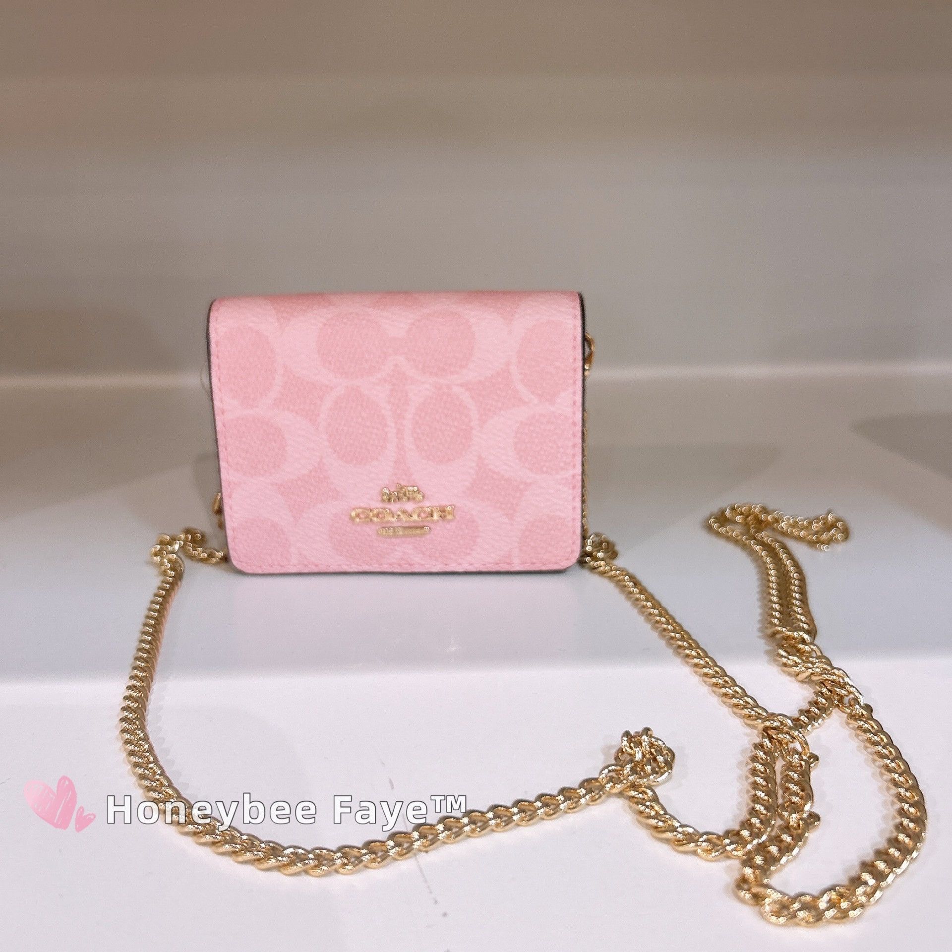 Coach Mini Wallet On A Chain Signature Canvas With Charms CEF59 Size ONE SIZE - 6 Thumbnail
