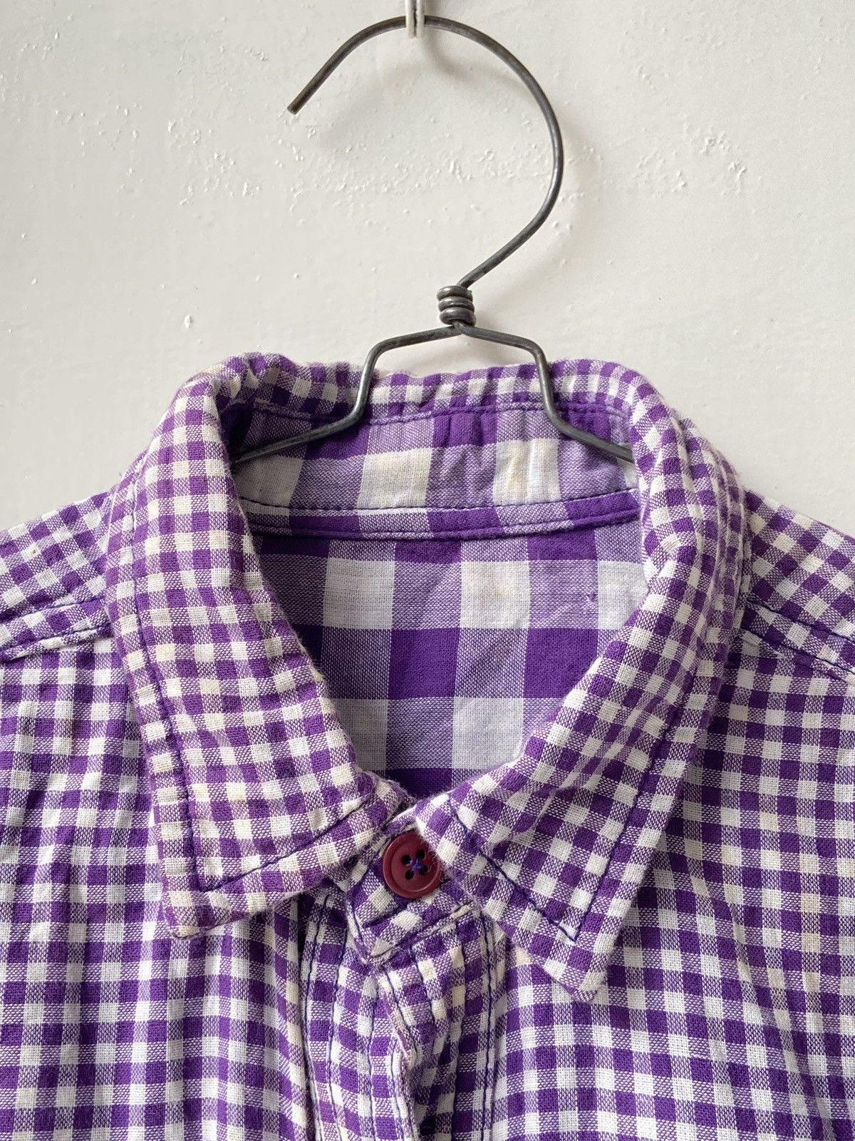 Japanese Brand × Neighborhood × izzue IZZUE Purple Plaid Shirt Size US S / EU 44-46 / 1 - 18 Thumbnail