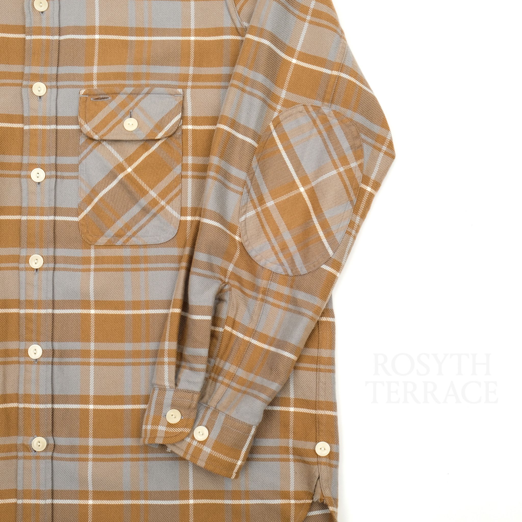 Unlikely / ELBOW PATCH FLANNEL WORK SHIRT / SIZE M】