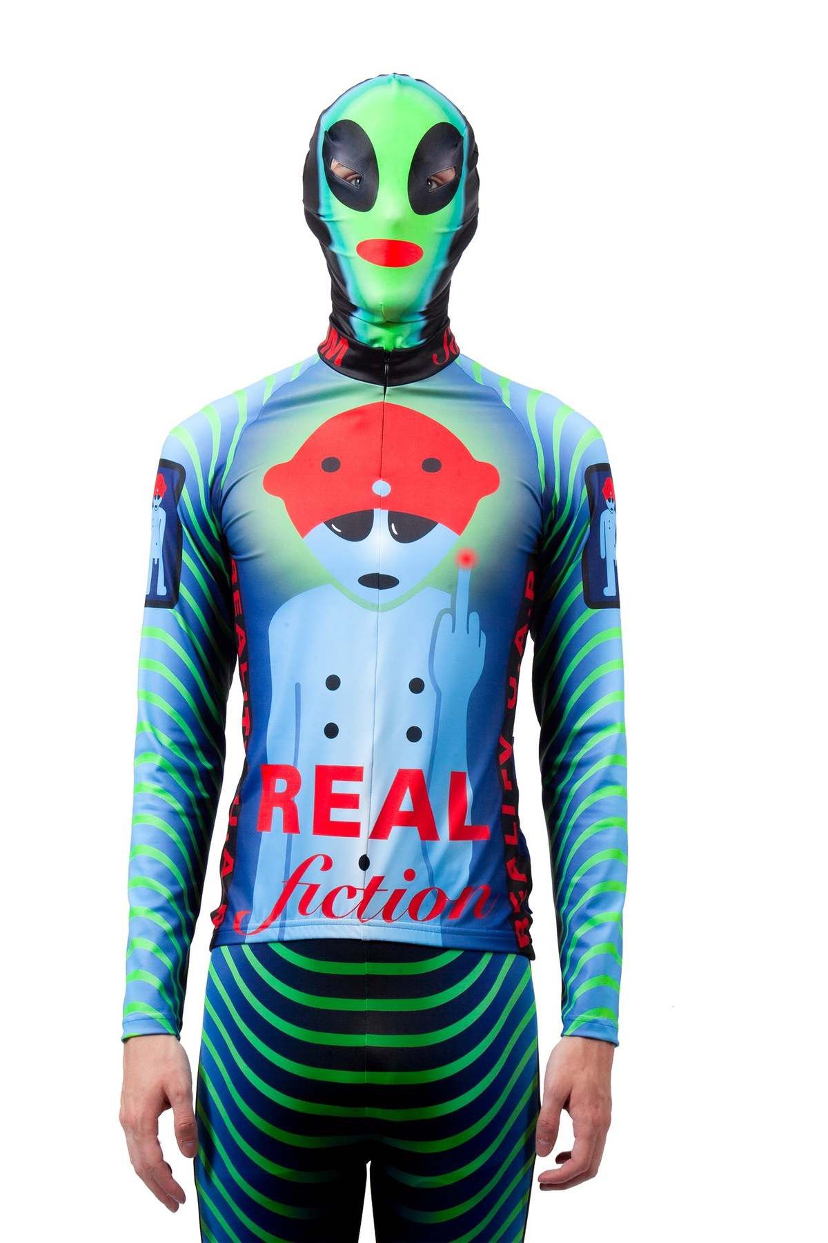 o1tko10825 L/S Printed Biker Top in Multicolor