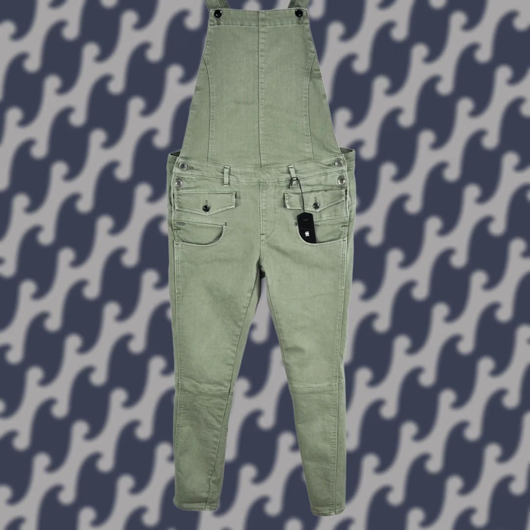 G-Star G-Star Army Radar Slim Overall Pants Bog Green Women's S Slim Overall Pants Green 98% Cotton 2% Elastane Women’s Size S Size 28" / US 6 / IT 42 - 1 Thumbnail